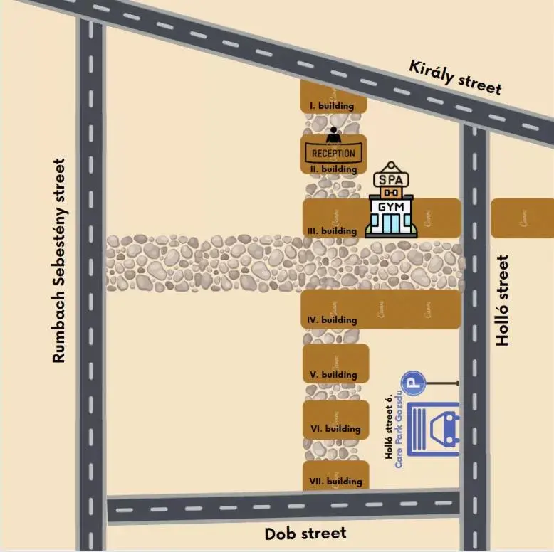 Floor Plan in Hotel Gozsdu Court