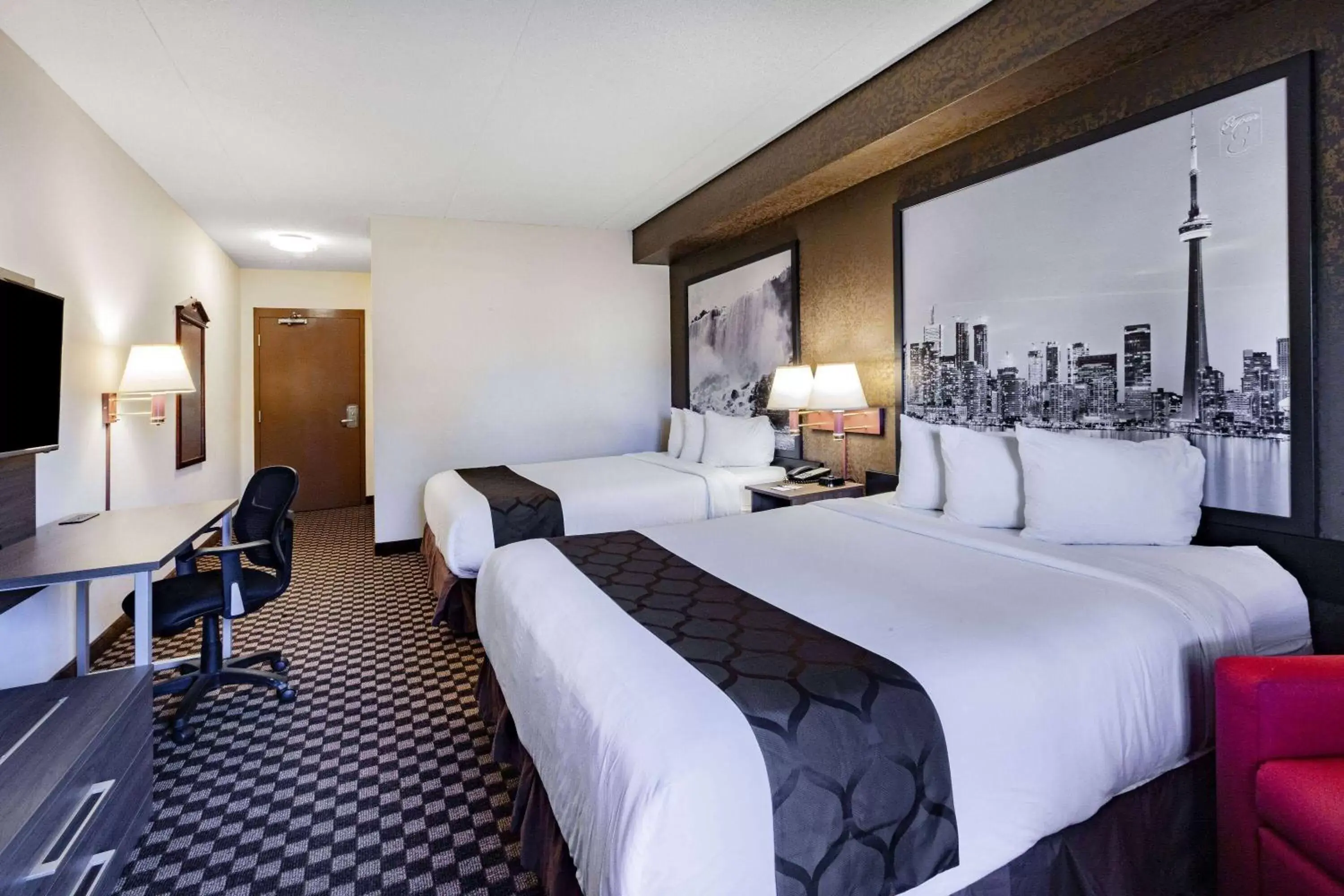Photo of the whole room, Bed in Super 8 by Wyndham Ambassador Bridge Windsor ON Photo of the whole room, Bed in Super 8 by Wyndham Ambassador Bridge Windsor ON