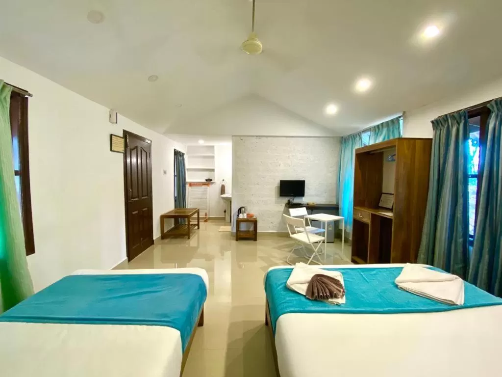 Bedroom, Bed in Red Earth - Gokarna