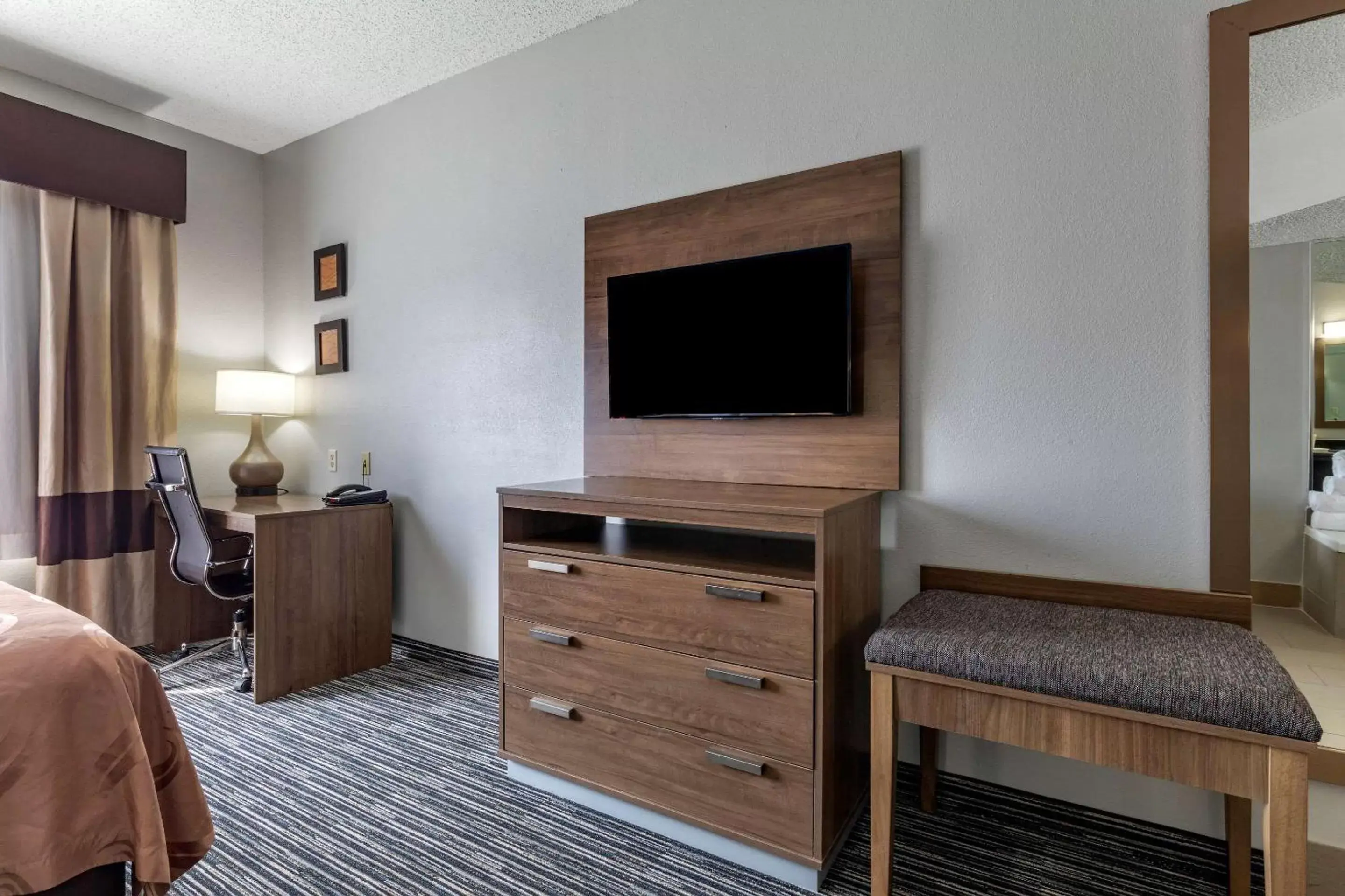 Bedroom, TV/Entertainment Center in Quality Inn & Suites I-35 E/Walnut Hill