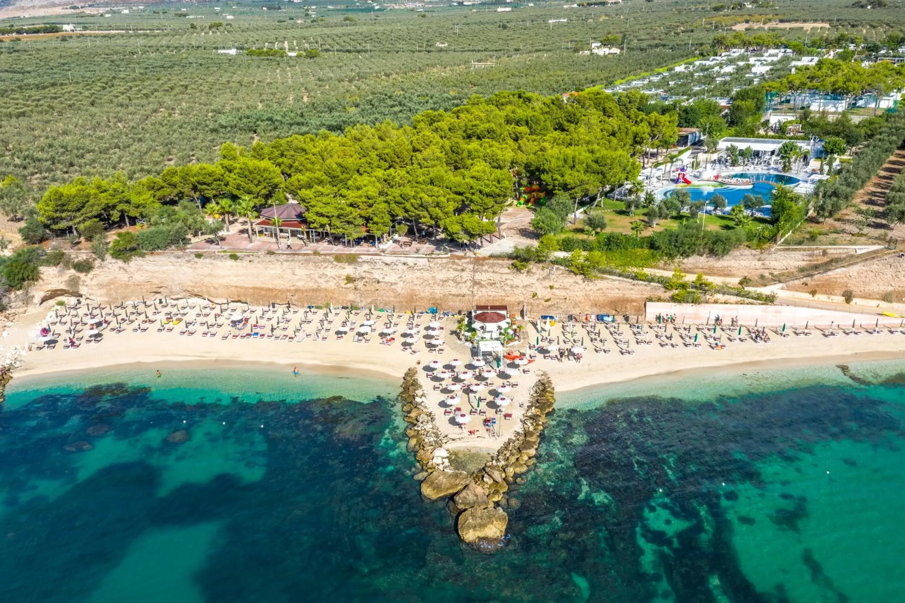 Beach, Bird's-eye View in Palace Hotel San Michele