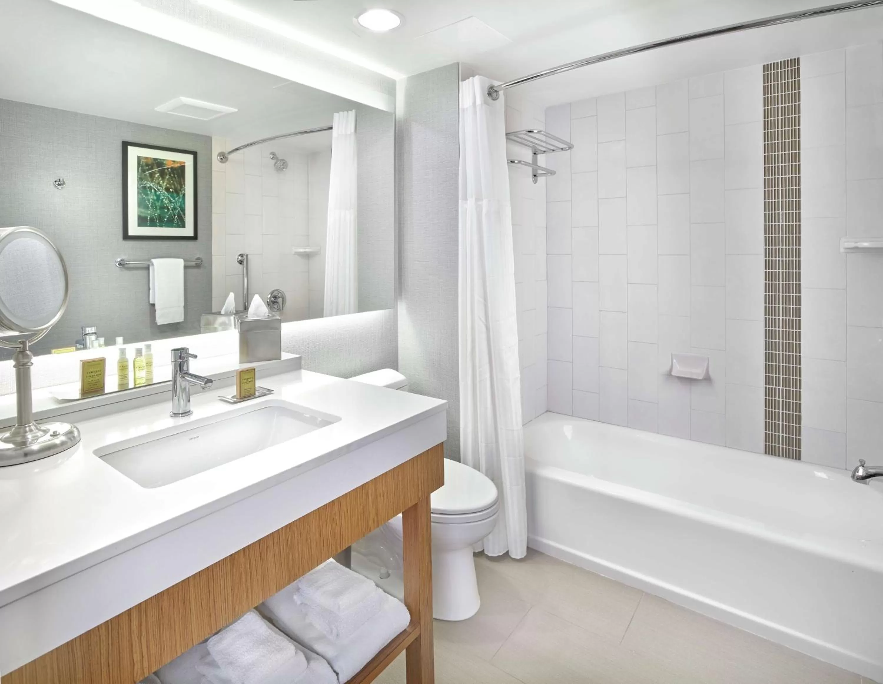 Bathroom, Bed in DoubleTree by Hilton Edmonton Downtown