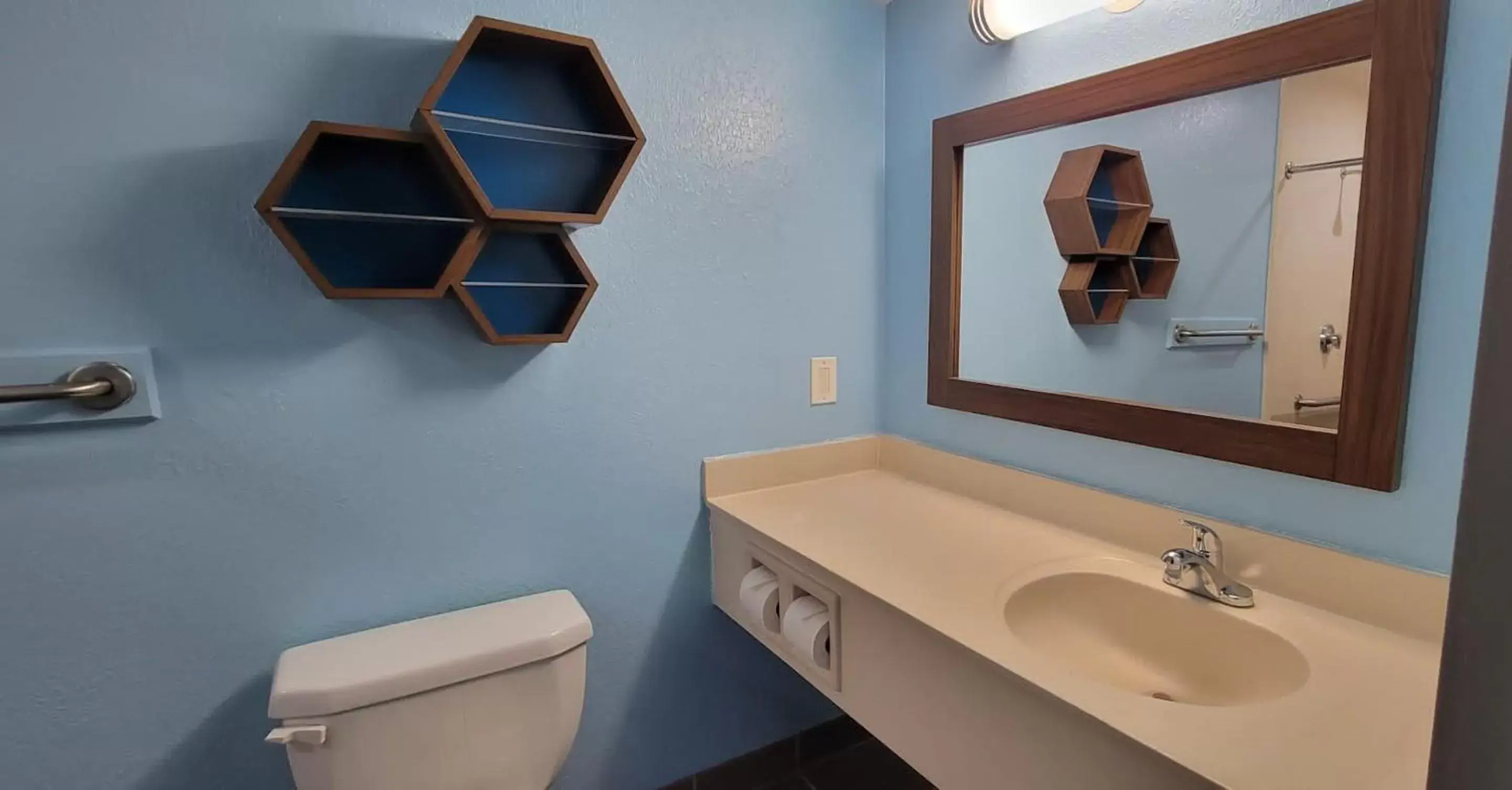 Bathroom in HomeTowne Studios by Red Roof Egg Harbor-Atlantic City Airport