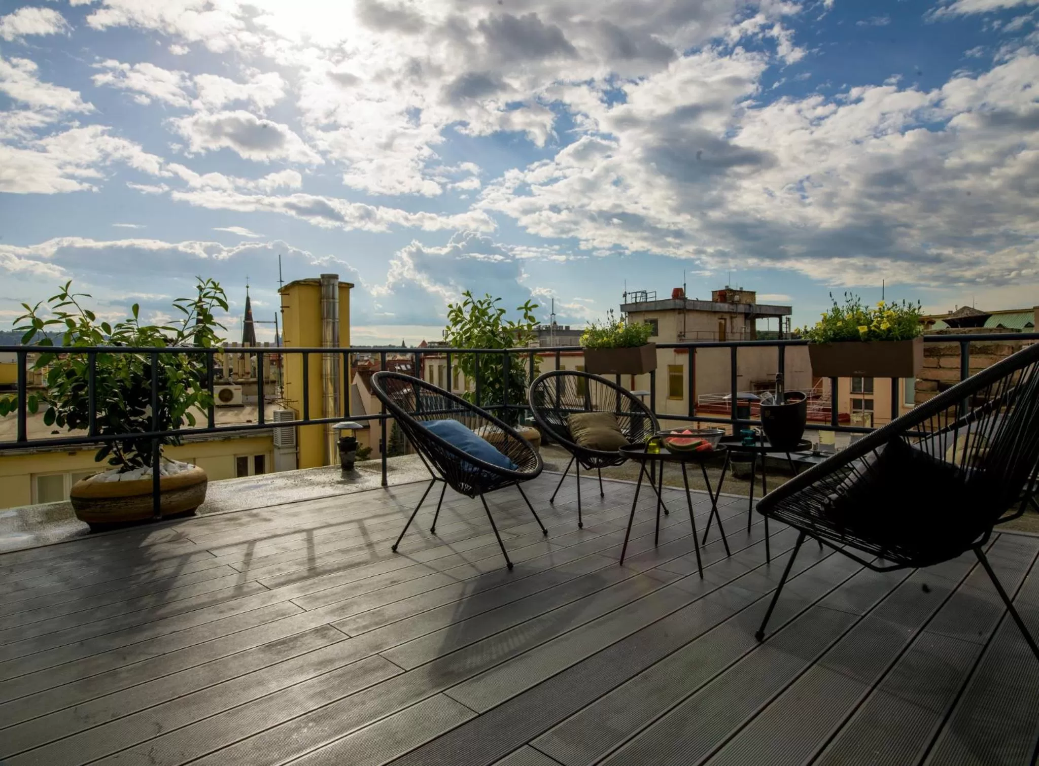 Balcony/Terrace in Rooftop Planet Prague Hotel
