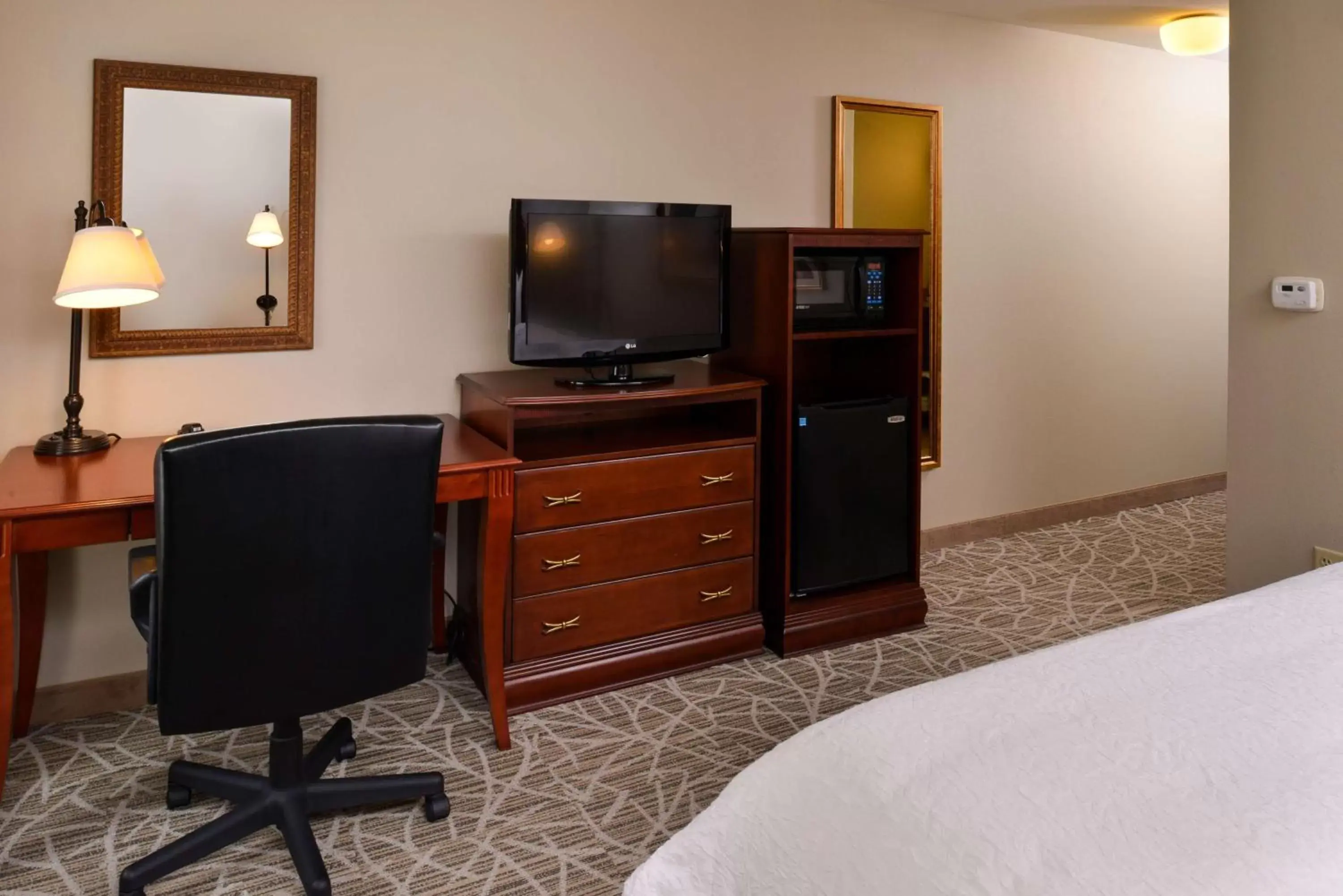 Bed, TV/Entertainment Center in Hampton Inn Litchfield