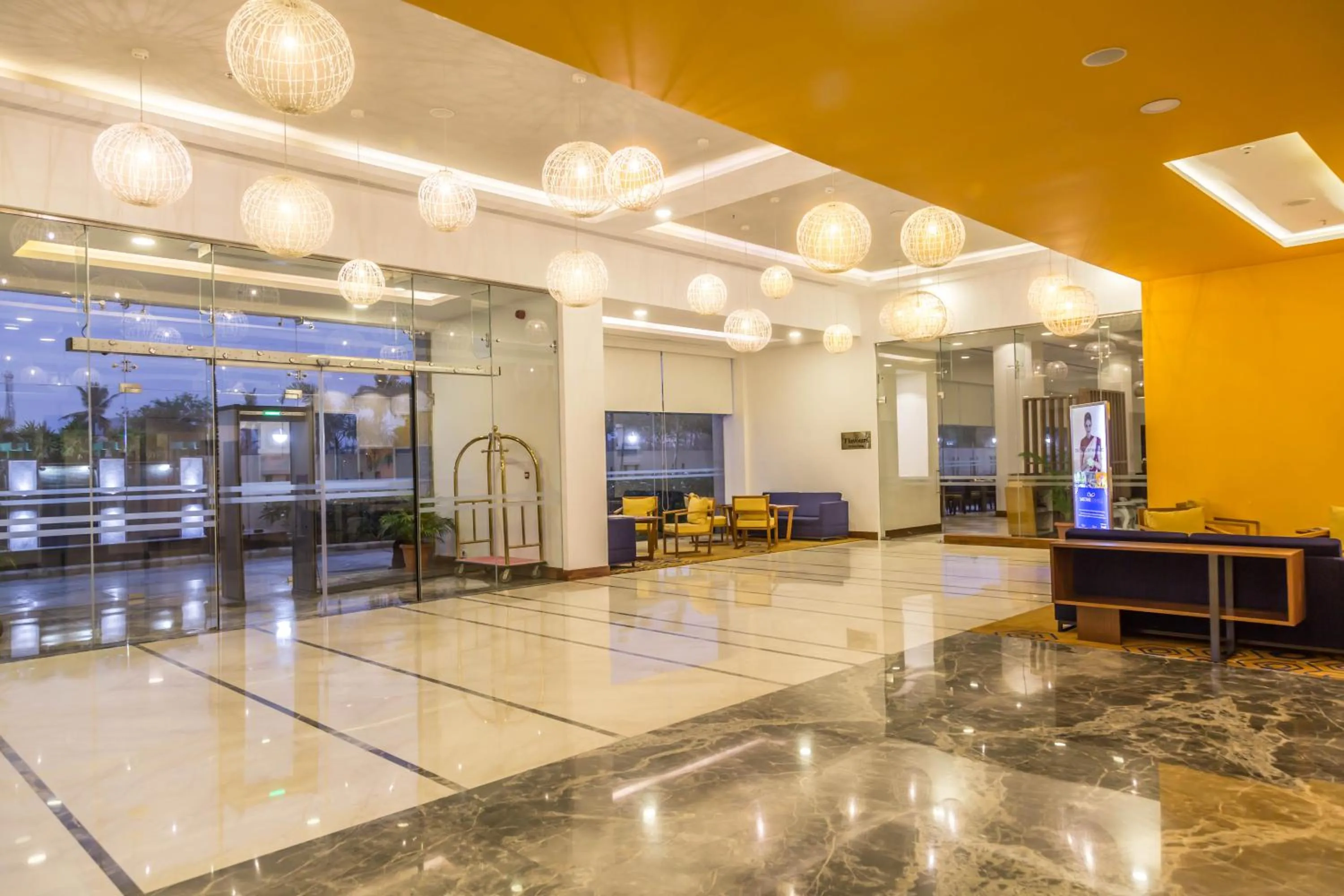 Lobby or reception in Kalyan Grand - a business hotel