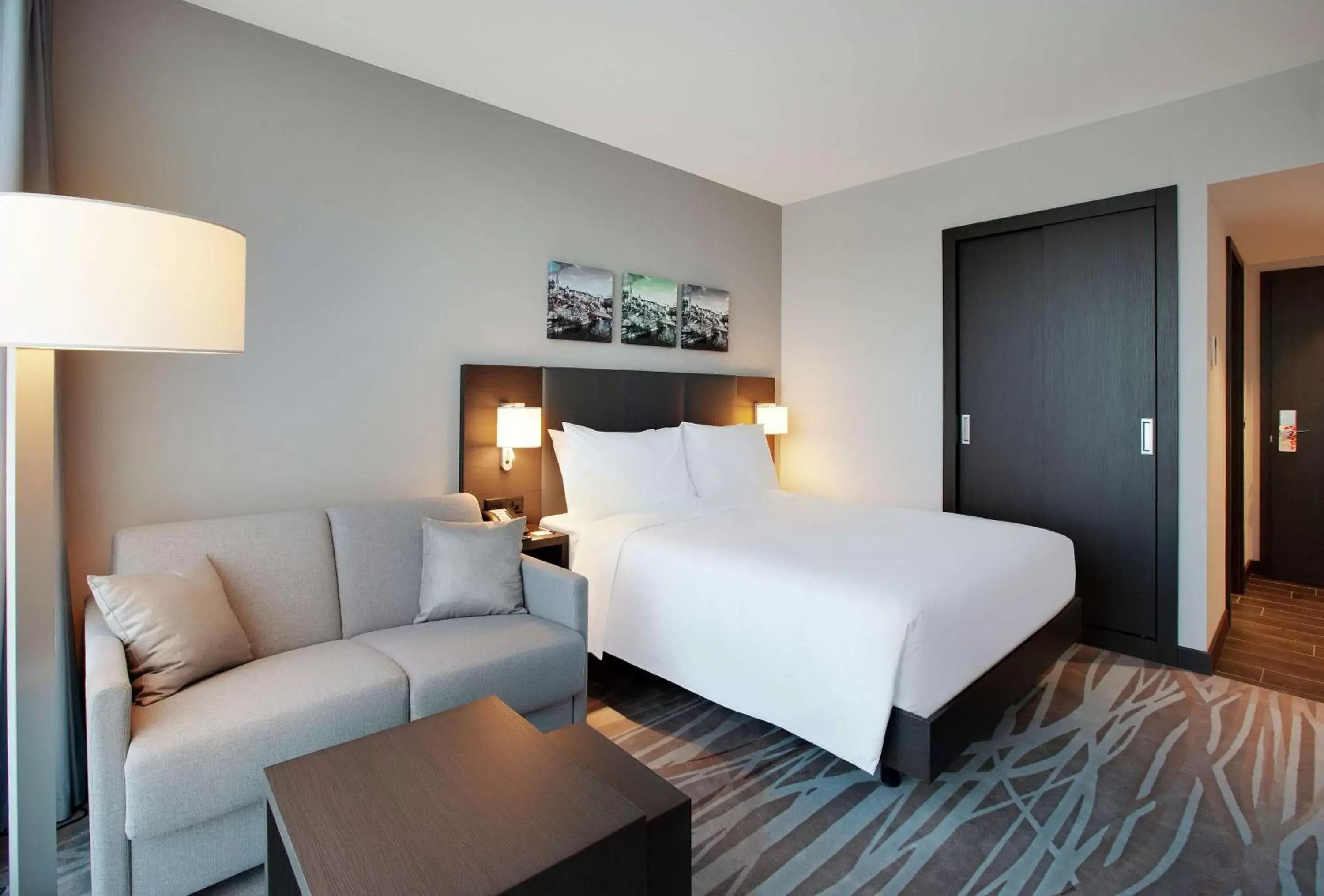 Living room, Bed in Hilton Garden Inn Zurich Limmattal Living room, Bed in Hilton Garden Inn Zurich Limmattal