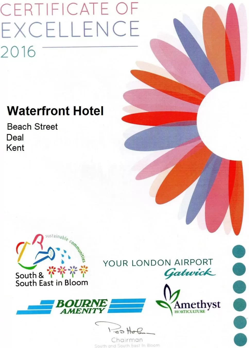 Certificate/Award in Waterfront Hotel