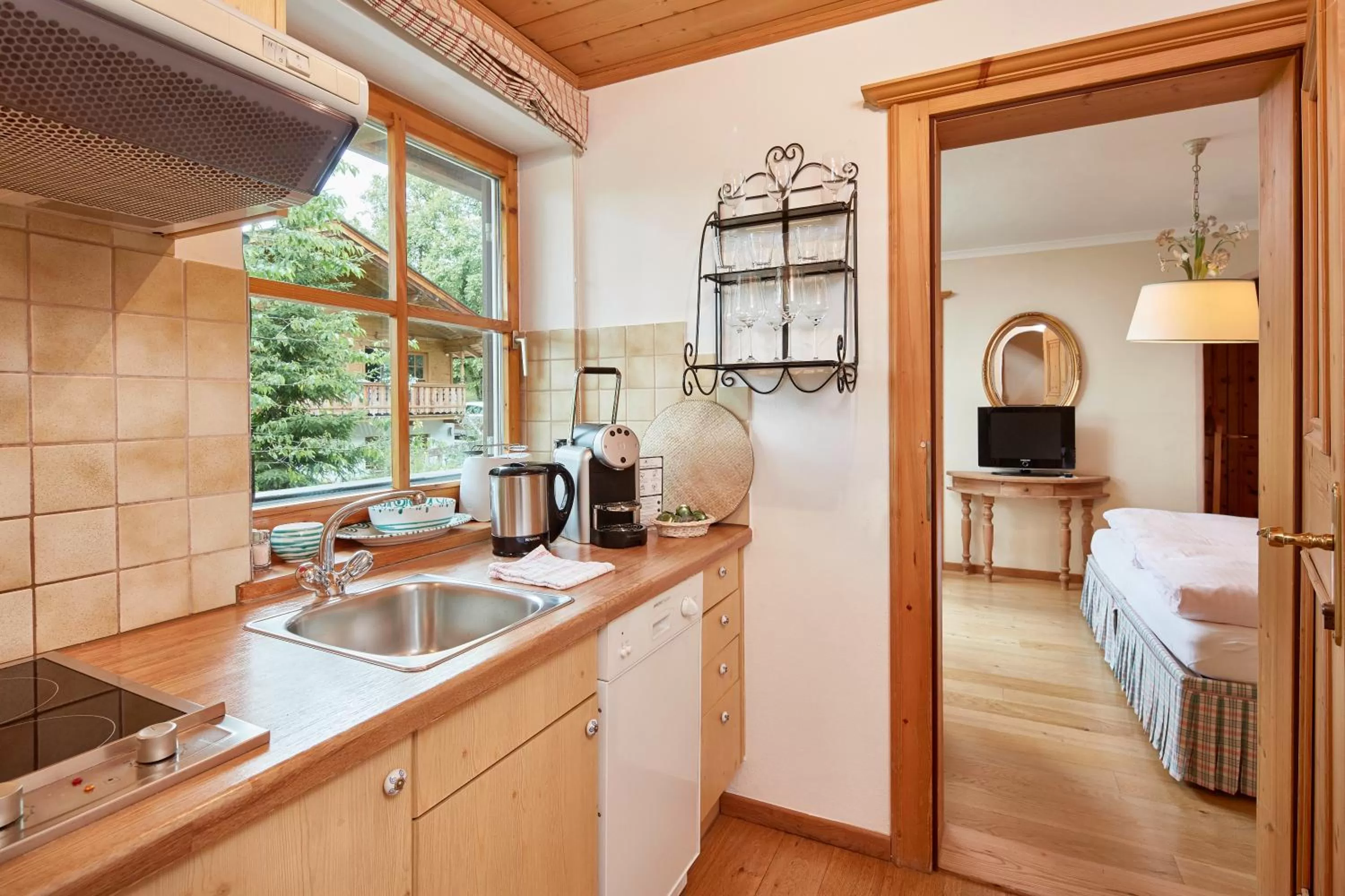 Kitchen or kitchenette in Landsitz Römerhof - Hotel Apartments