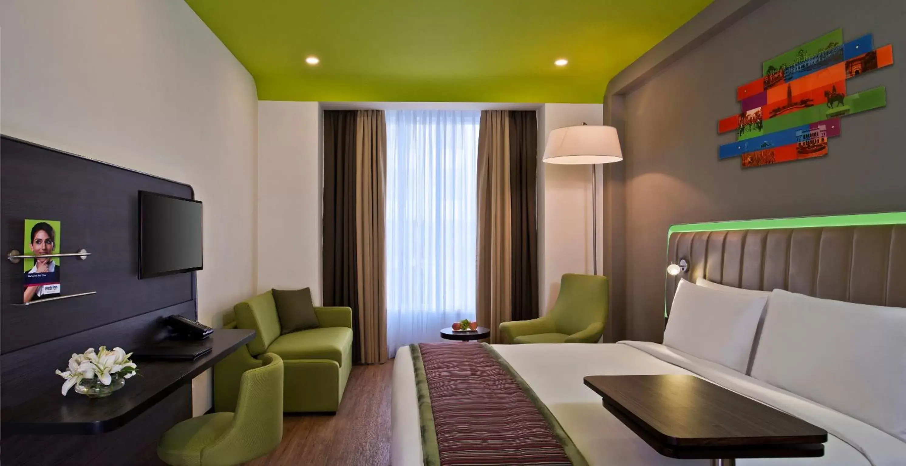 Bed, Seating Area in Park Inn By Radisson Amritsar Airport