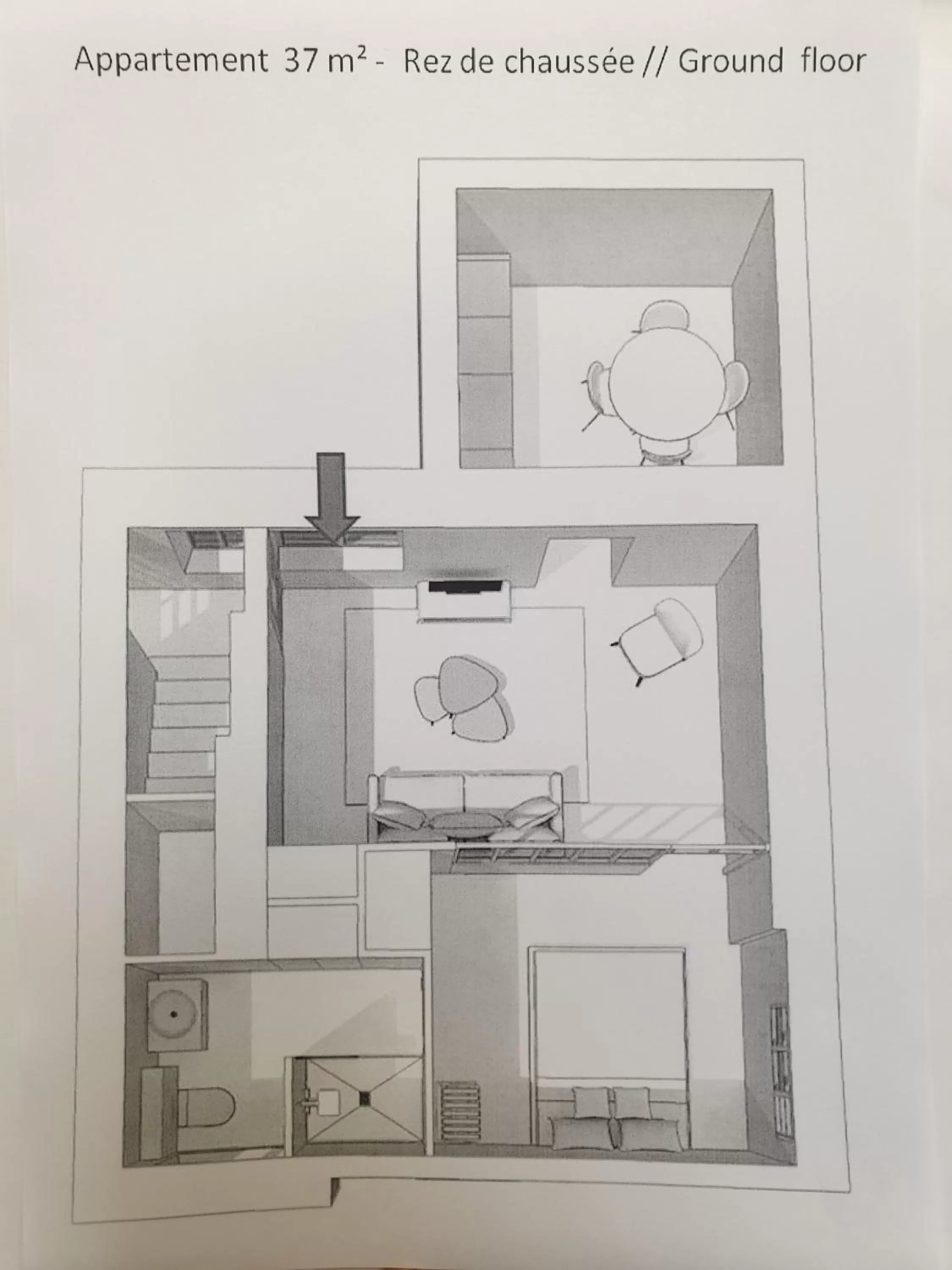 Floor plan in Au Loup Historic Apartments