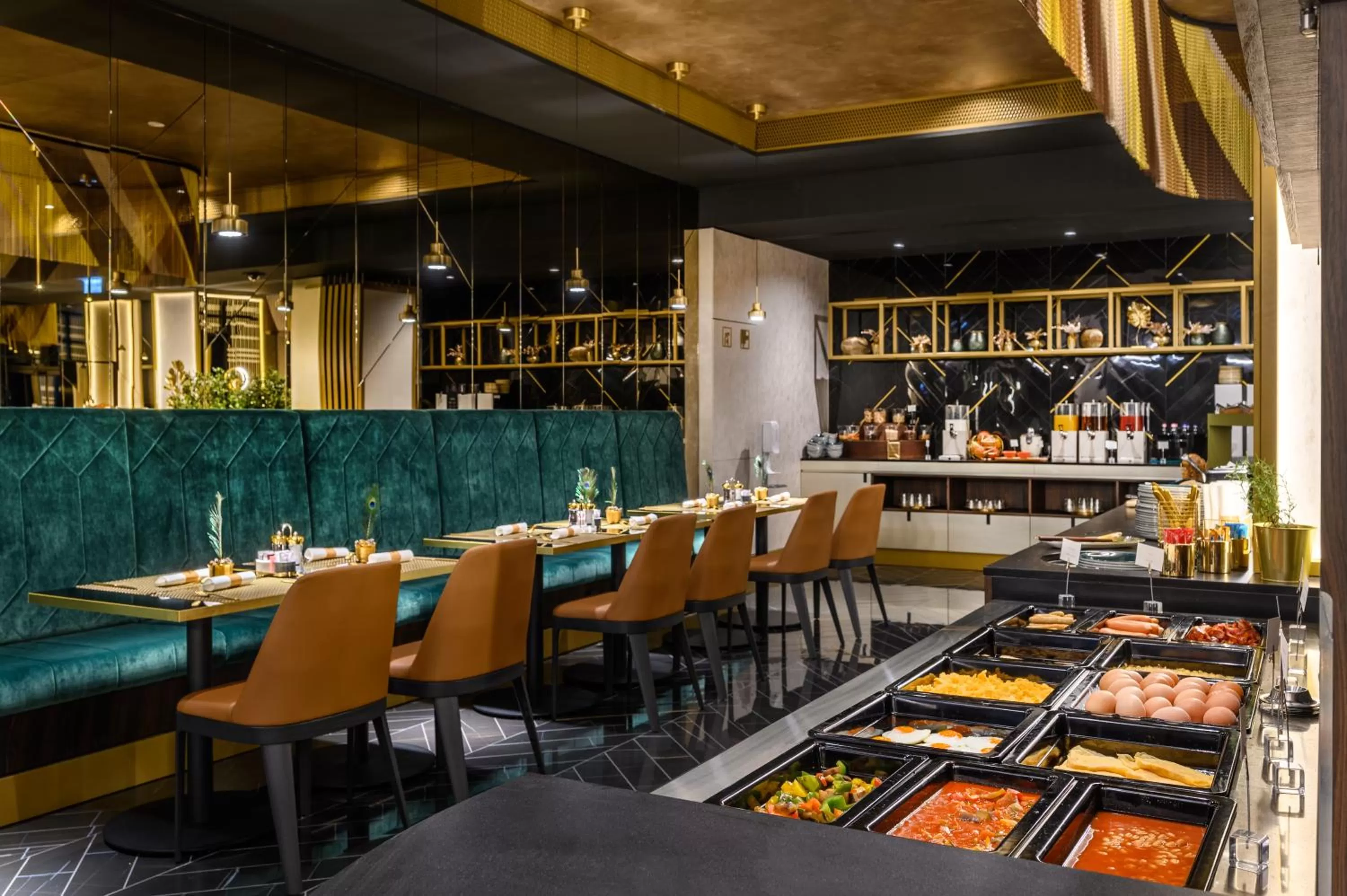 Buffet breakfast in Emerald Downtown Luxury Suites by Continental Group