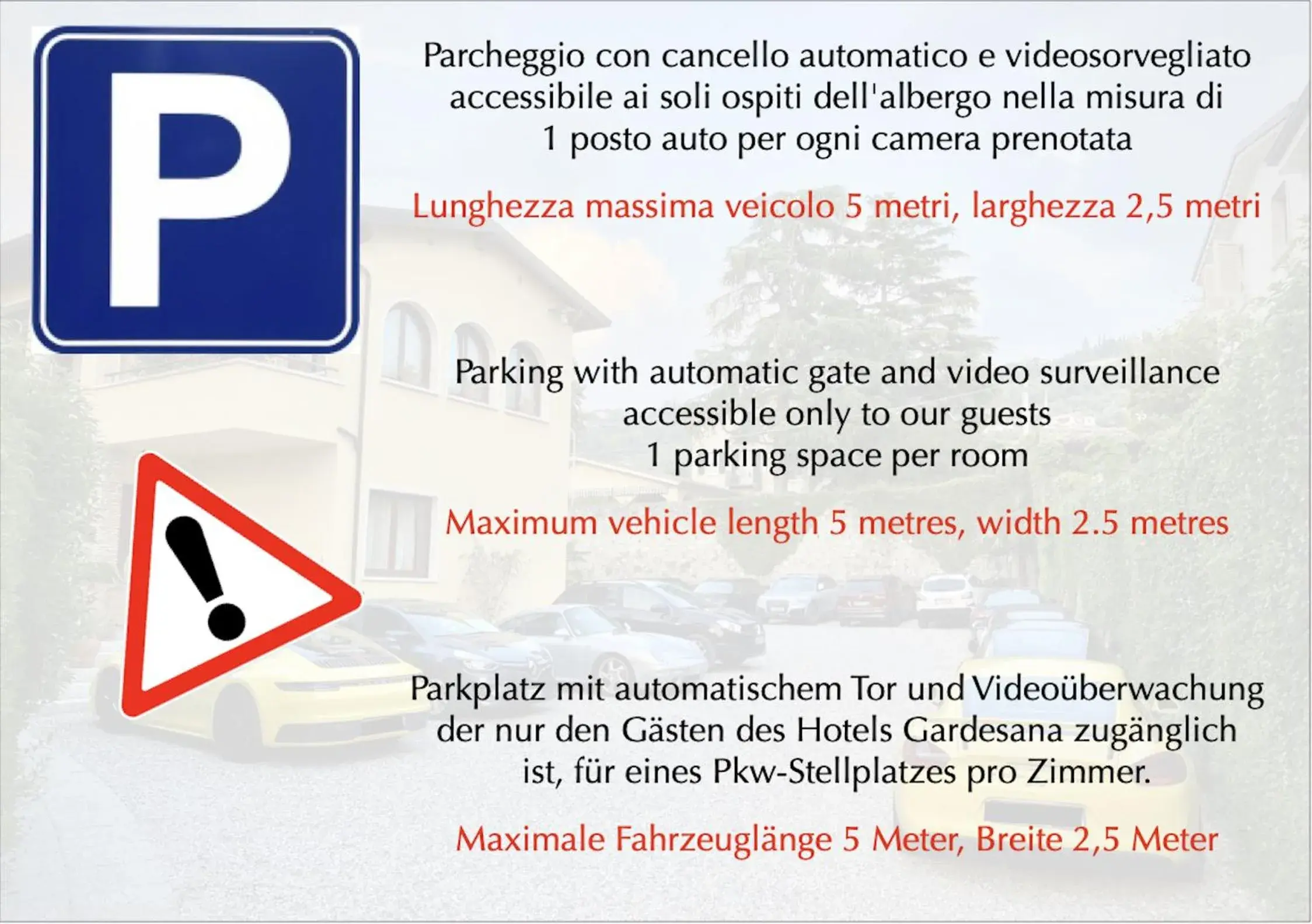 Parking, Logo/Certificate/Sign/Award in Albergo Ristorante Gardesana ***S