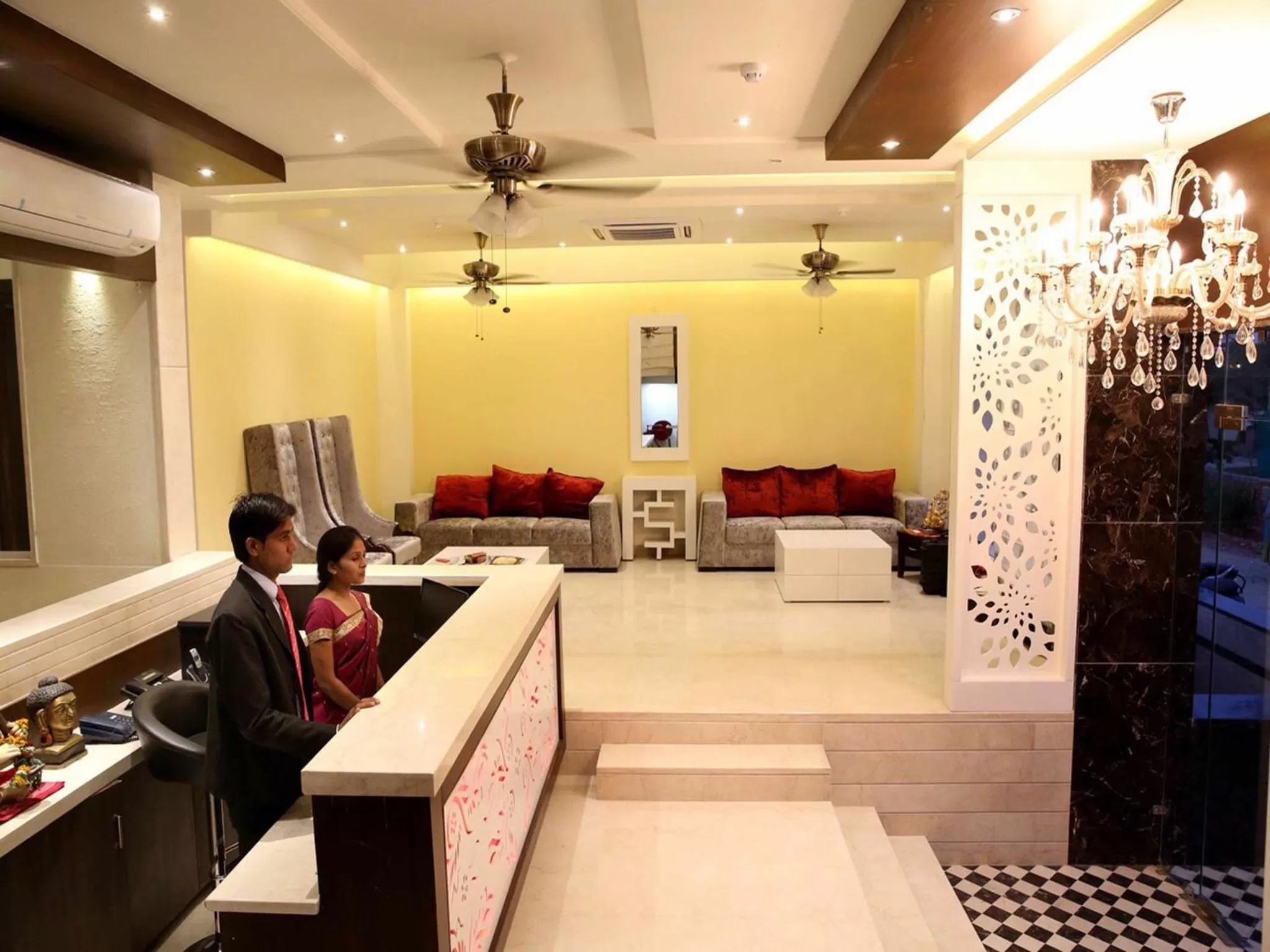 Lobby or reception in Hotel Taj Villa- Agra
