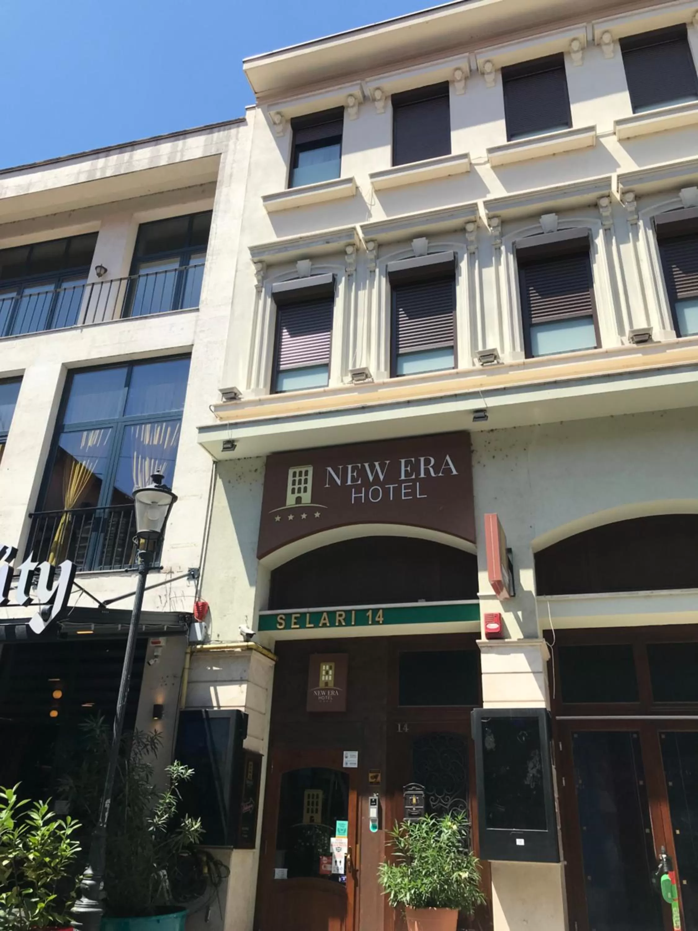 Property building in New Era Hotel Old Town Party Zone Bucharest- parking with fee nearby - NOT at the hotel !