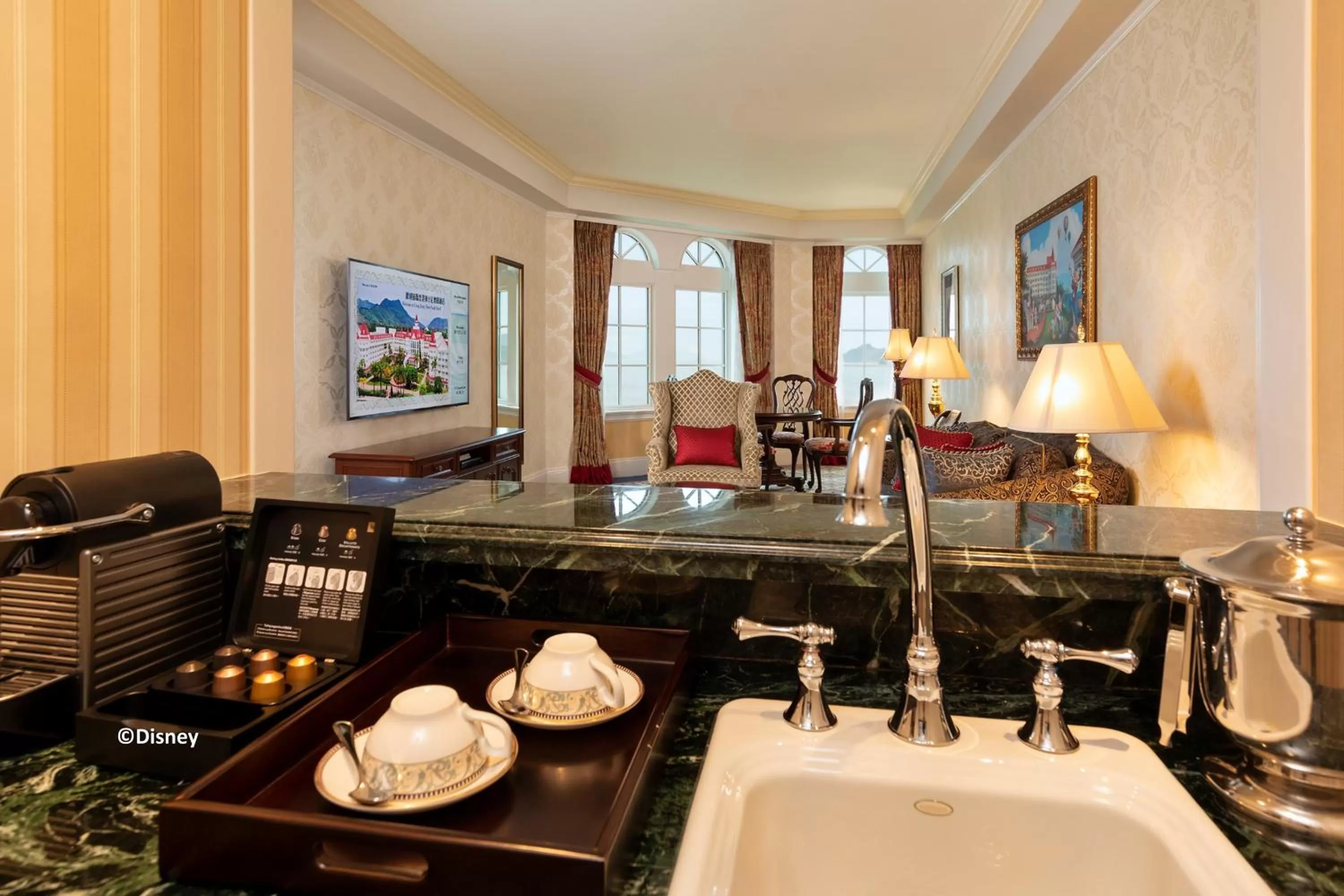 Living room in Hong Kong Disneyland Hotel