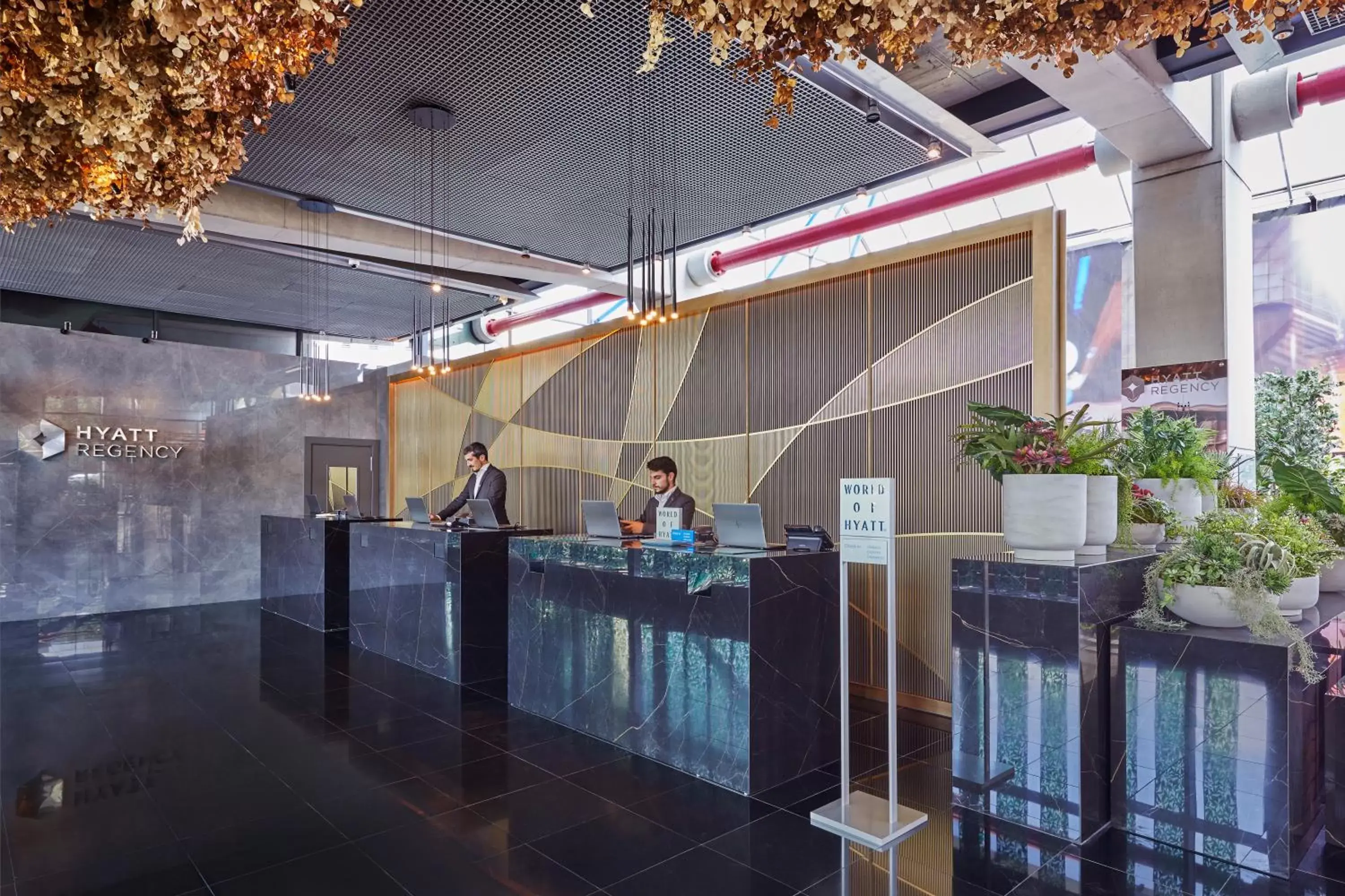 Lobby or reception in Hyatt Regency Barcelona Tower Lobby or reception in Hyatt Regency Barcelona Tower