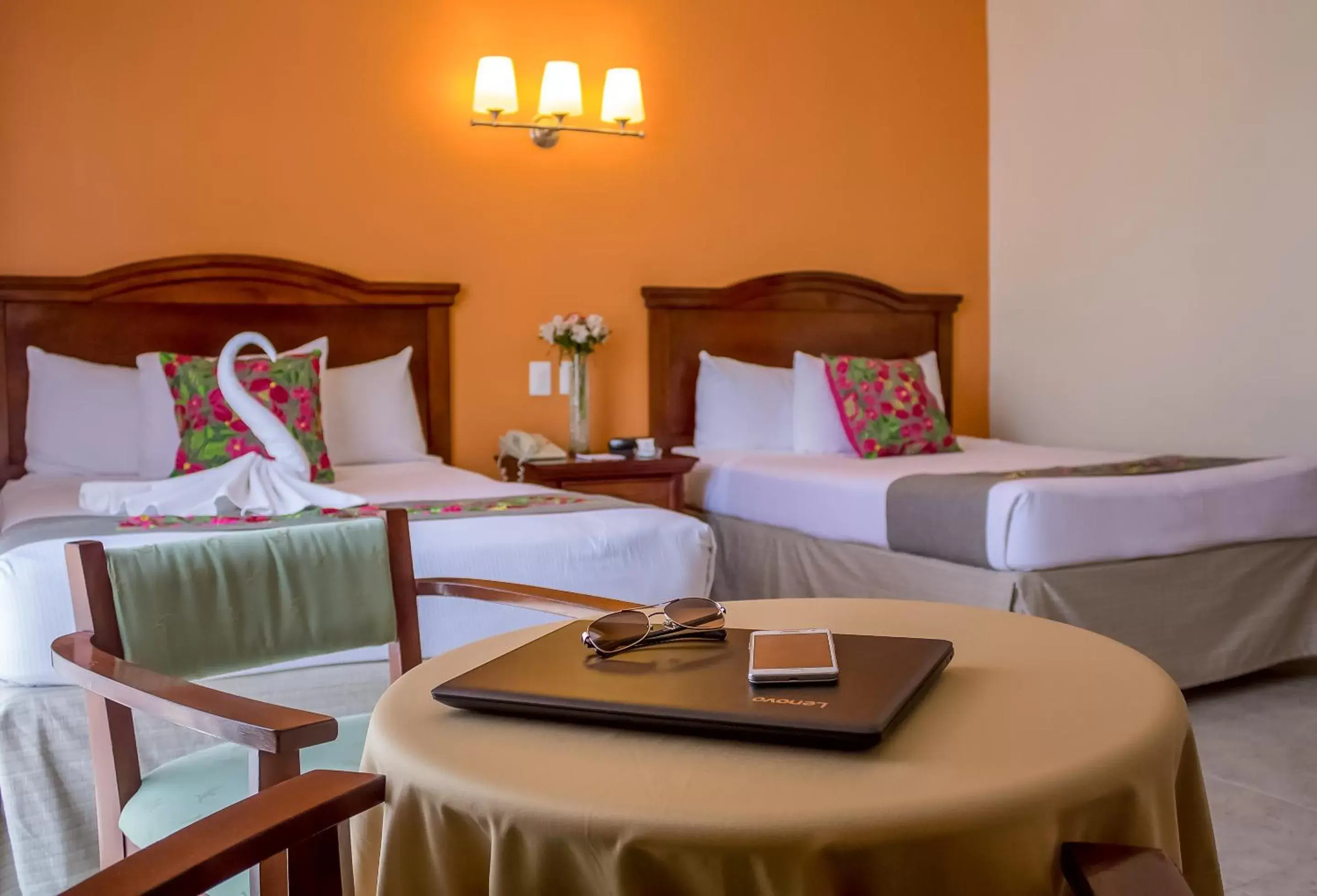 Bed in Hotel Plaza Campeche