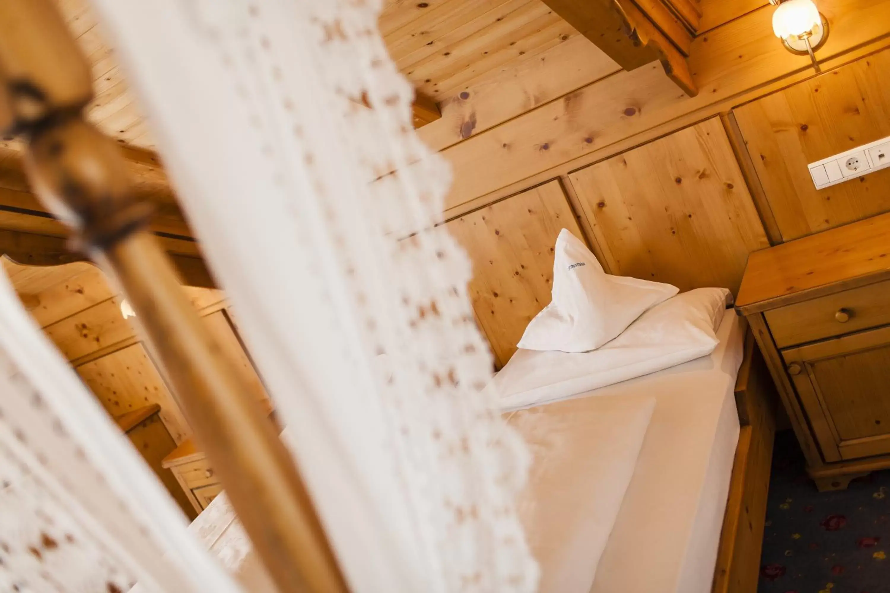 Decorative detail, Bed in Hotel Goldene Rose