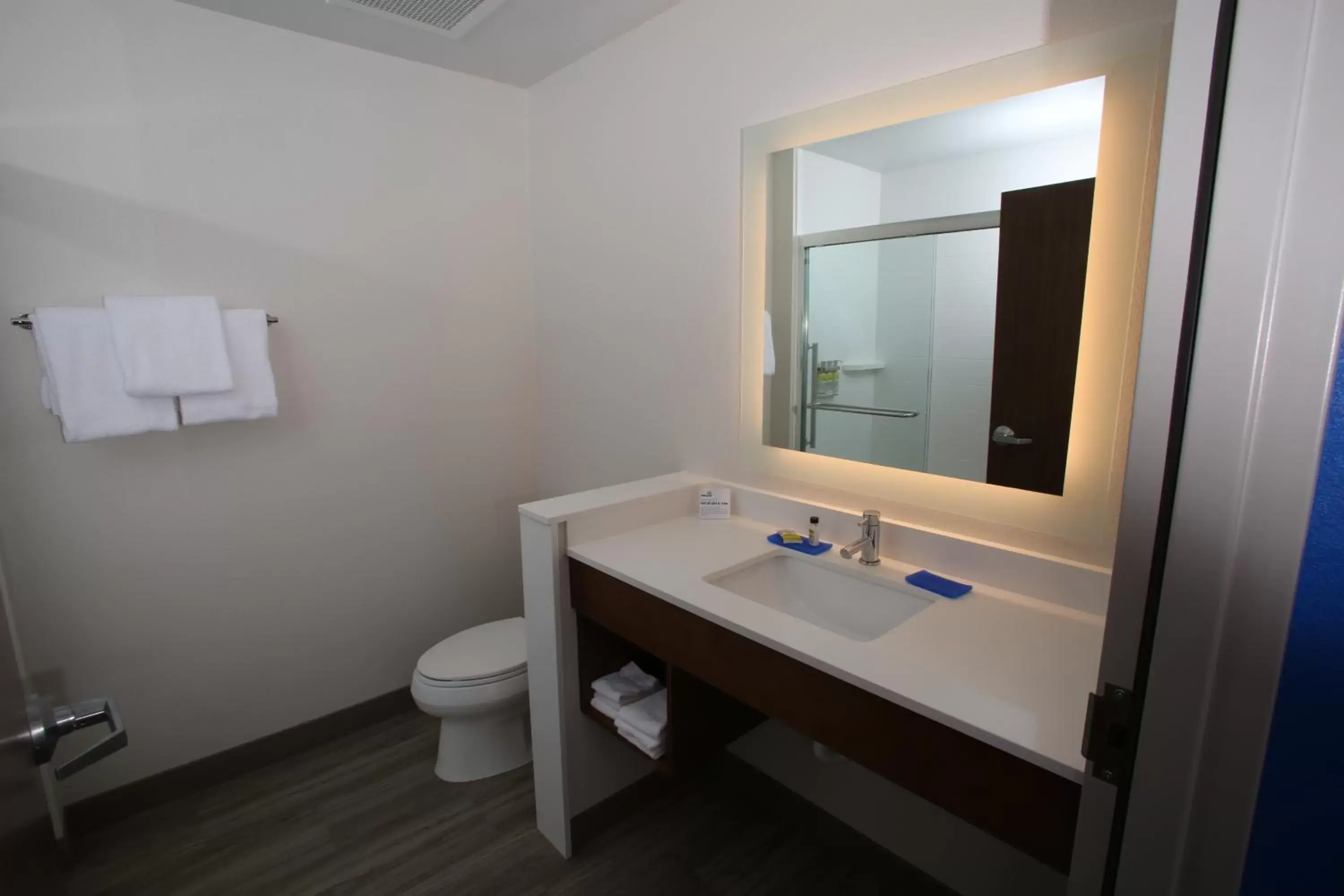 Bathroom in Holiday Inn Express Hotel and Suites Lincoln Airport, an IHG Hotel