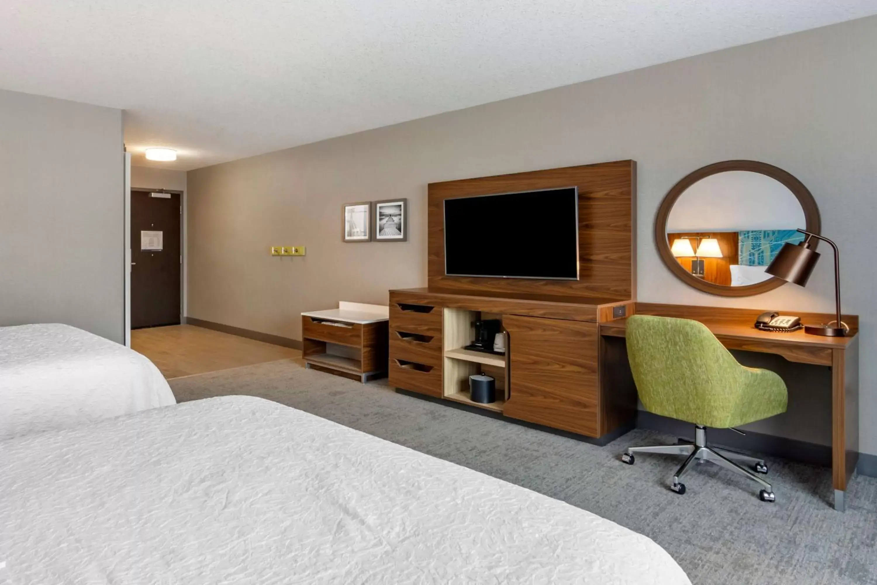 Bed, TV/Entertainment Center in Hampton Inn & Suites Edmonton/West