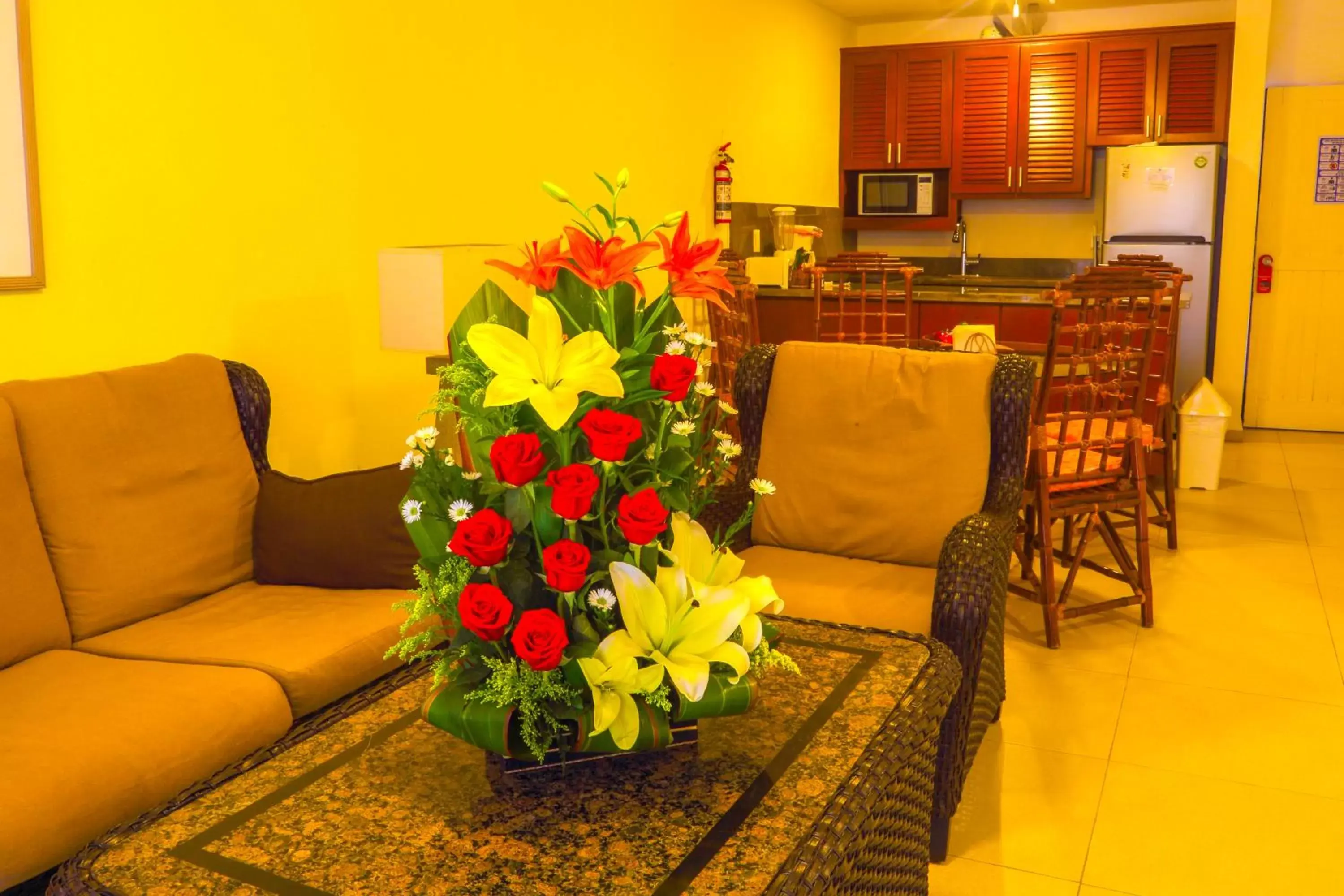 Living room, Seating Area in Nautibeach Beach Front Condos in North Beach