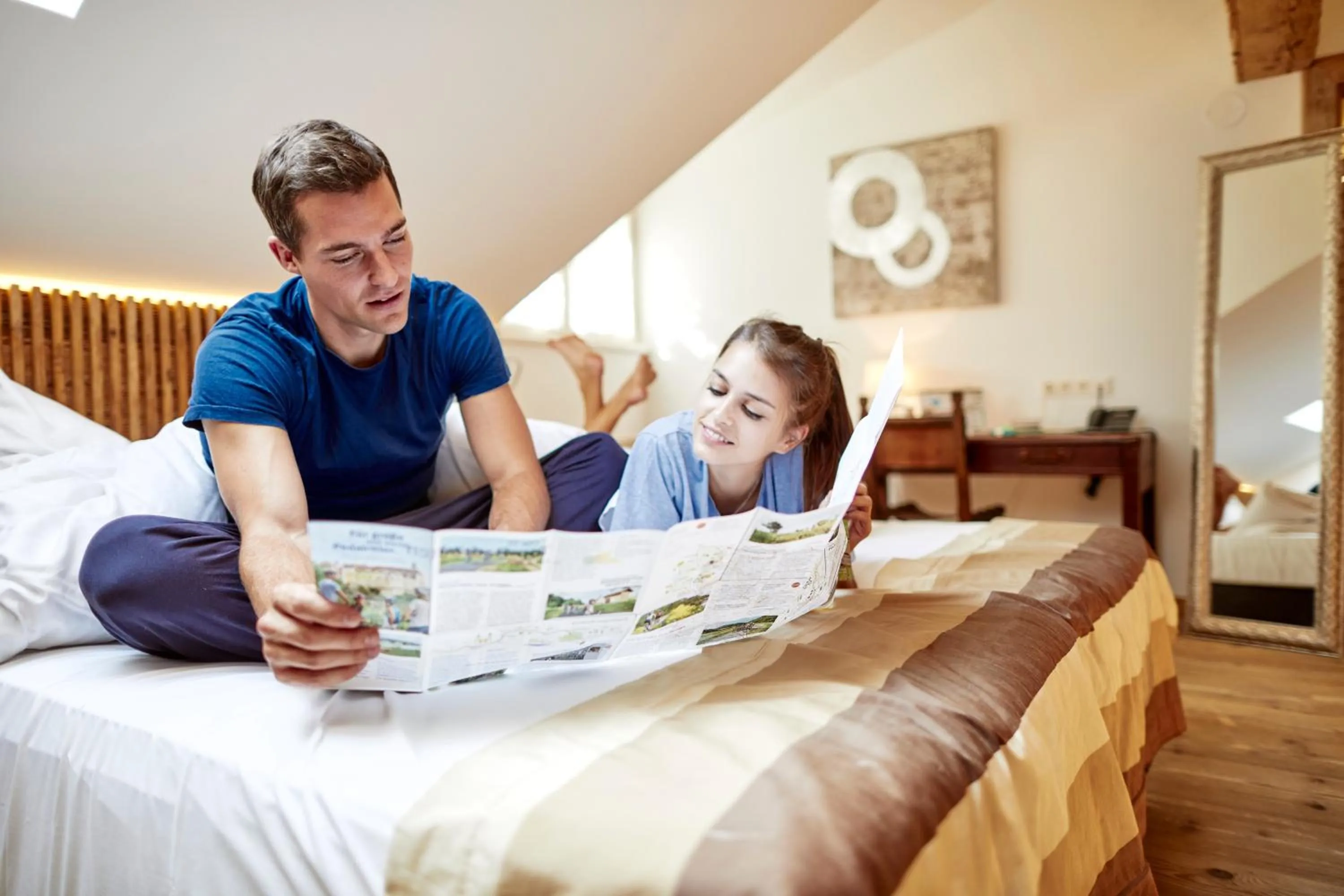 People, Bed in Hotel Landhaus Moserhof