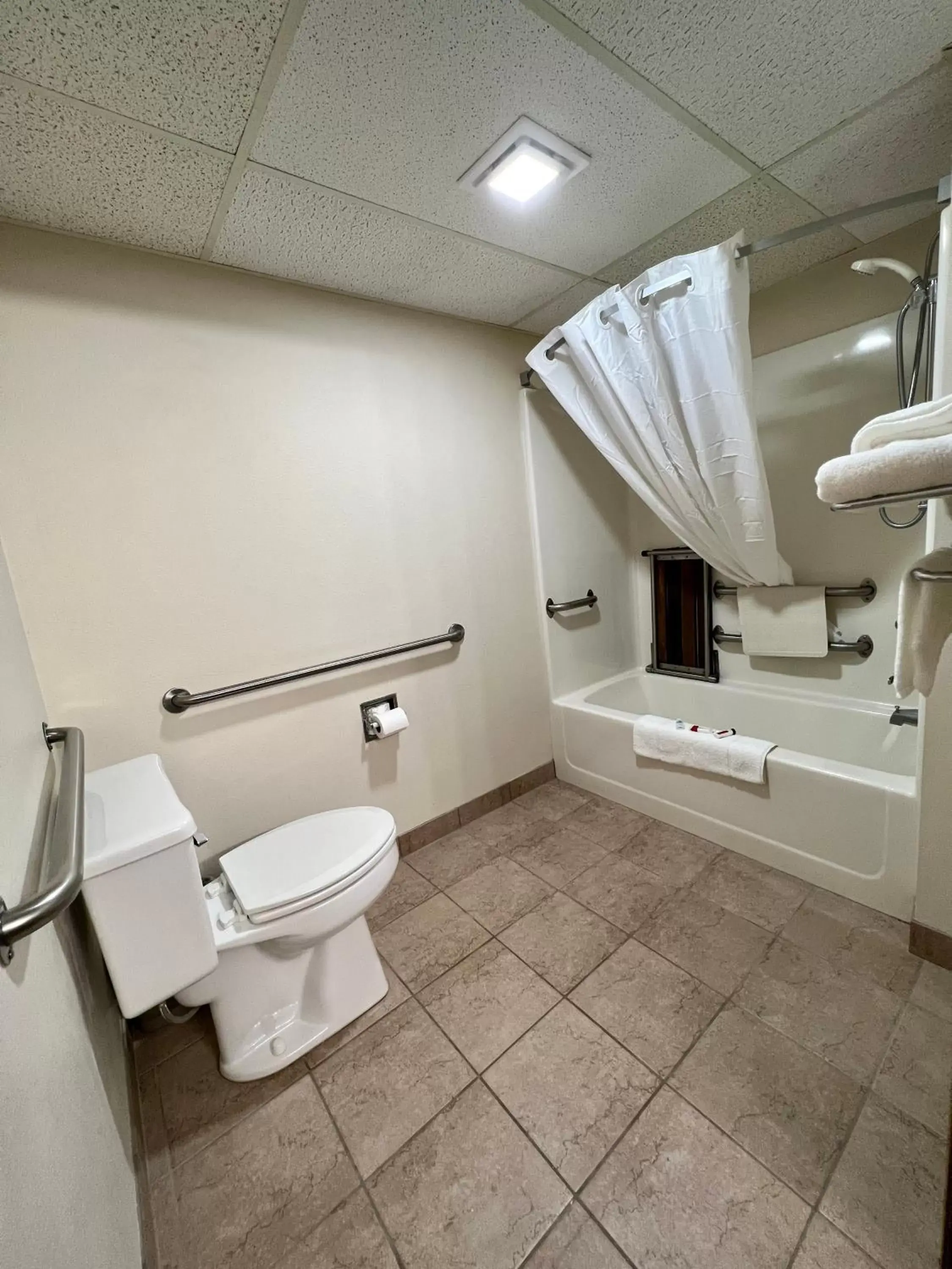 Facility for disabled guests, Bathroom in Reston Inn & Suites