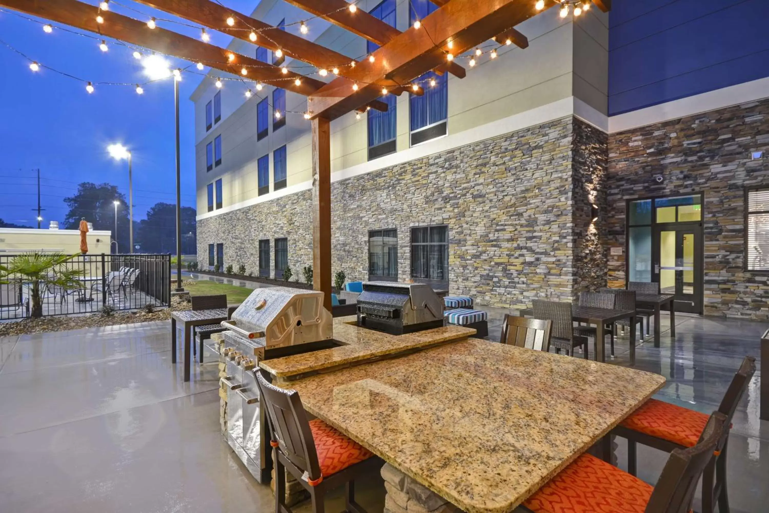 Patio, Restaurant/Places to Eat in Homewood Suites By Hilton Rocky Mount