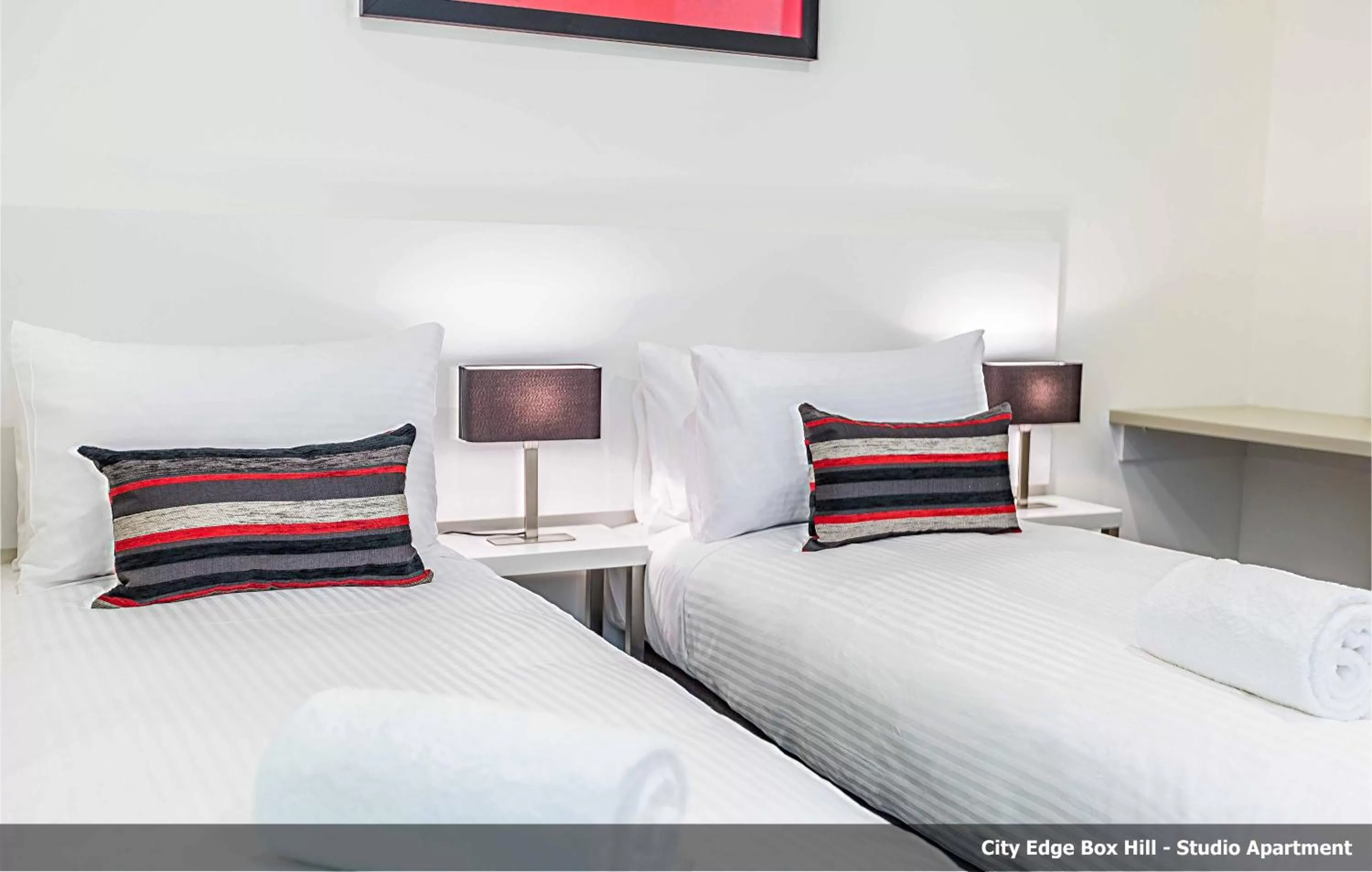 Bed in Comfort Apartments Box Hill