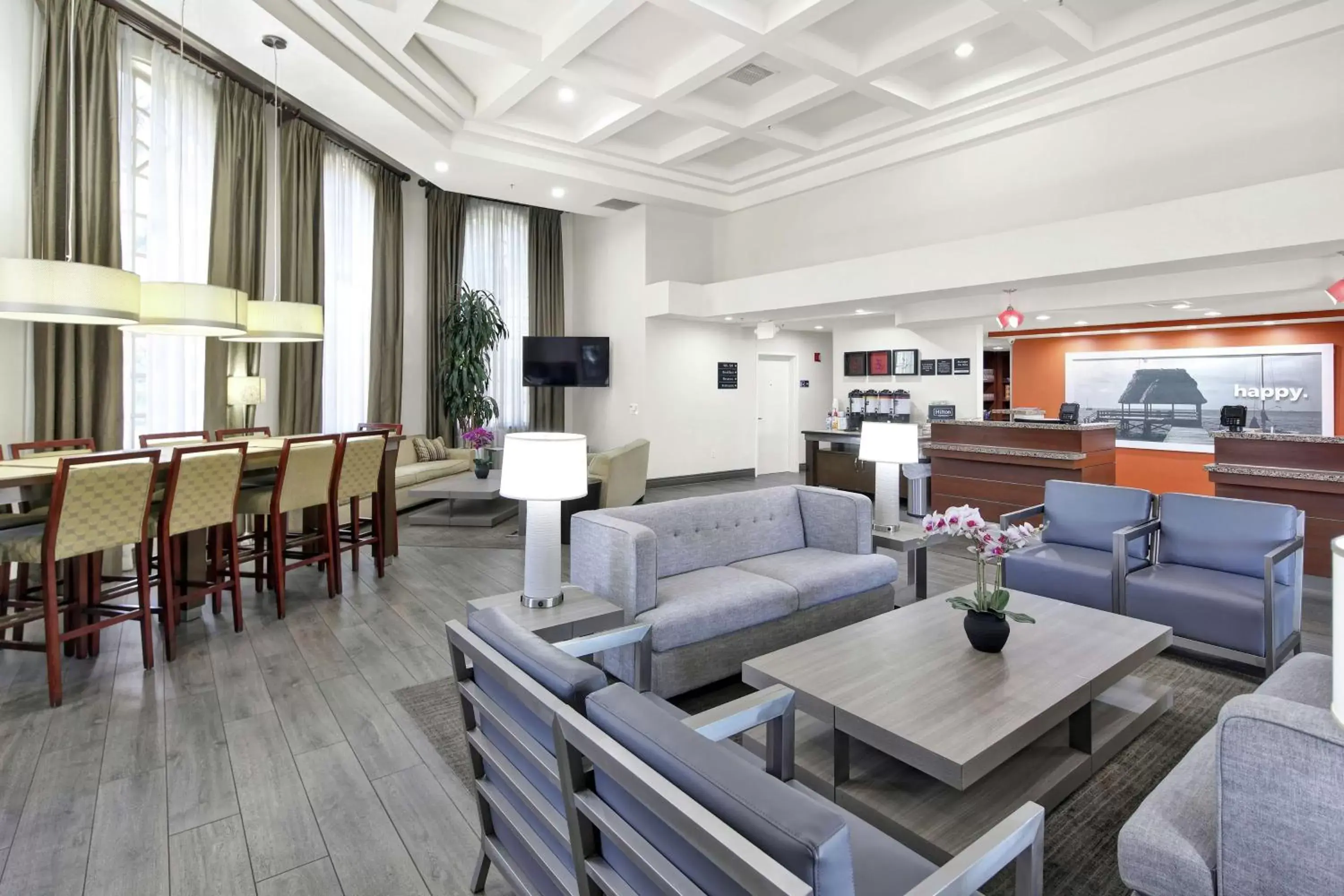 Lobby or reception, Restaurant/Places to Eat in Hampton Inn & Suites Santa Ana/Orange County Airport