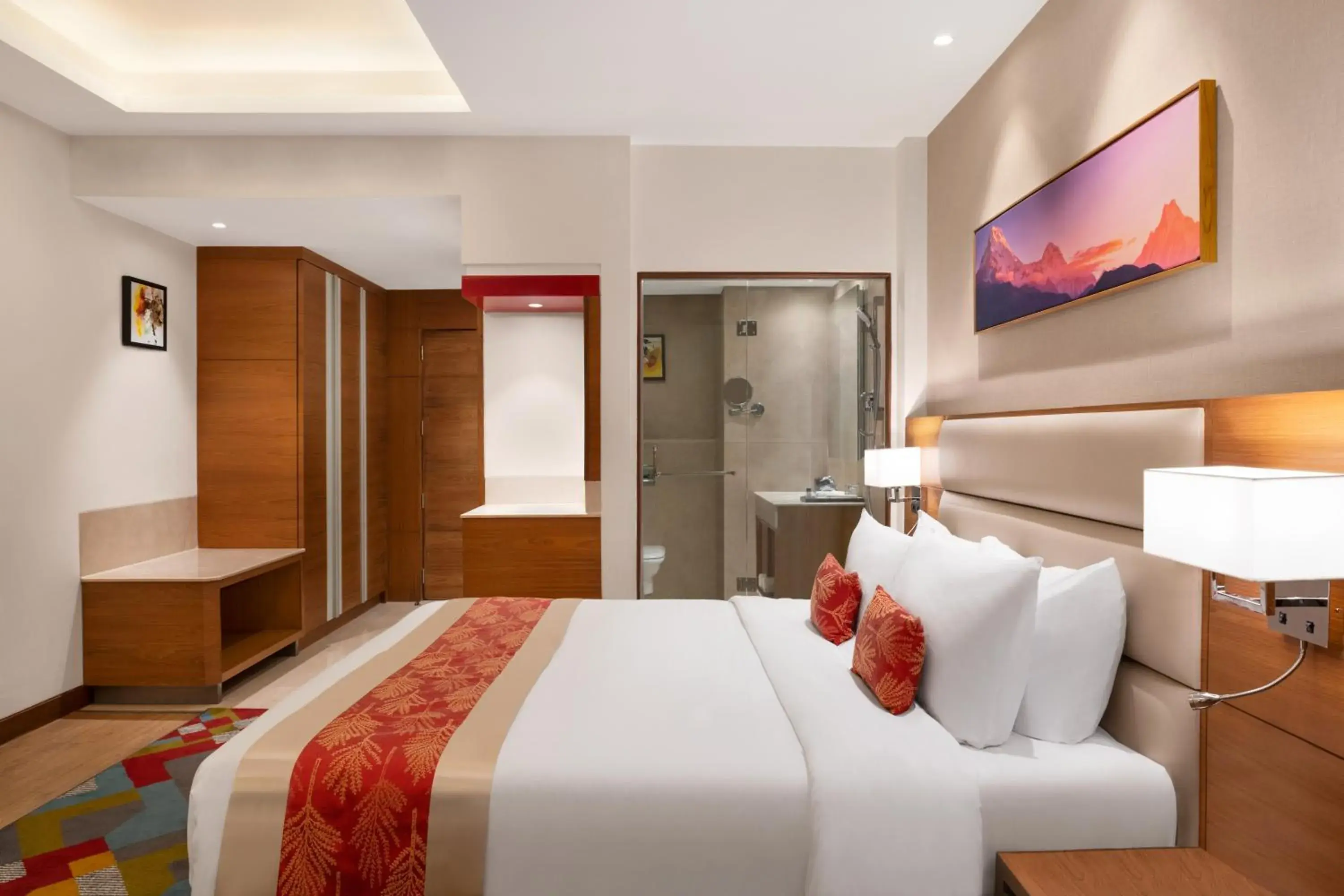 Bed in Ramada Encore by Wyndham Kathmandu Thamel