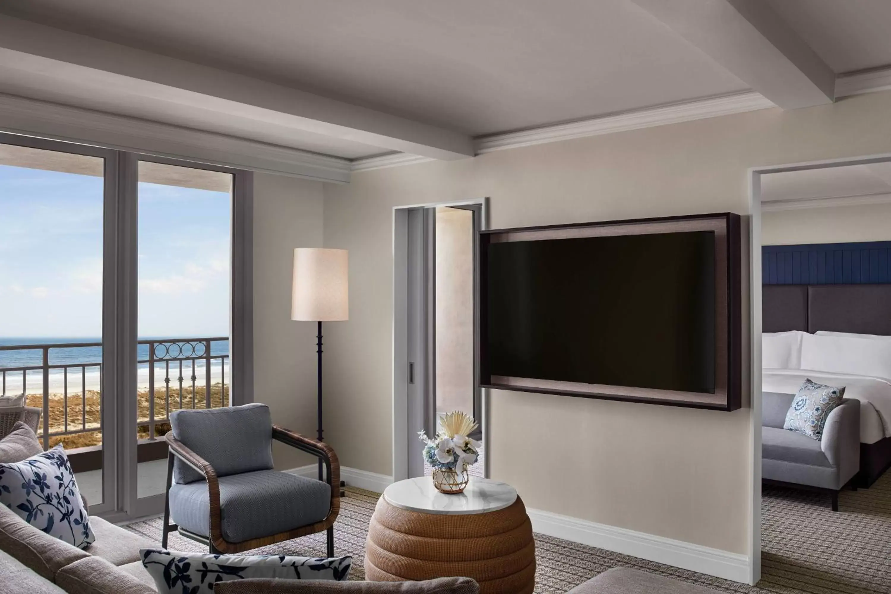 Living room, TV/Entertainment Center in The Ritz-Carlton Amelia Island