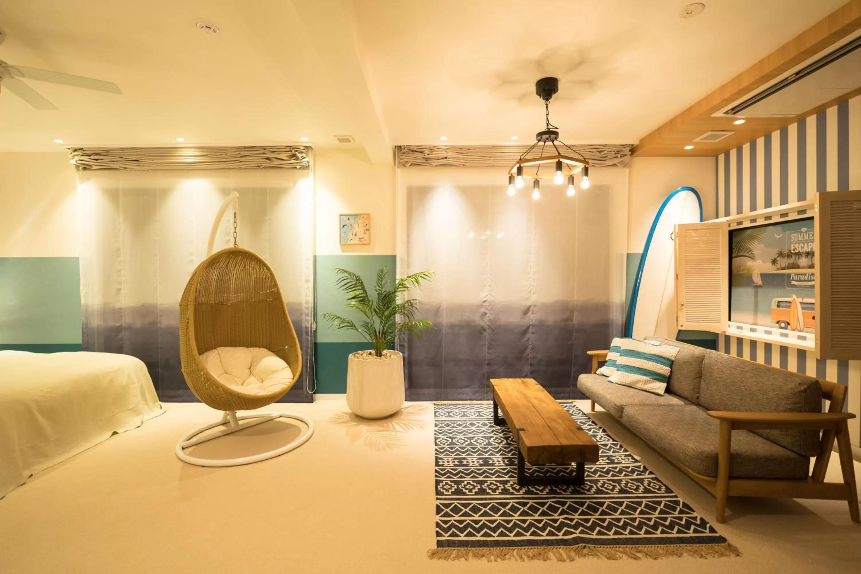 Living room, Bed in HOTEL SHIKISAI KYOTO