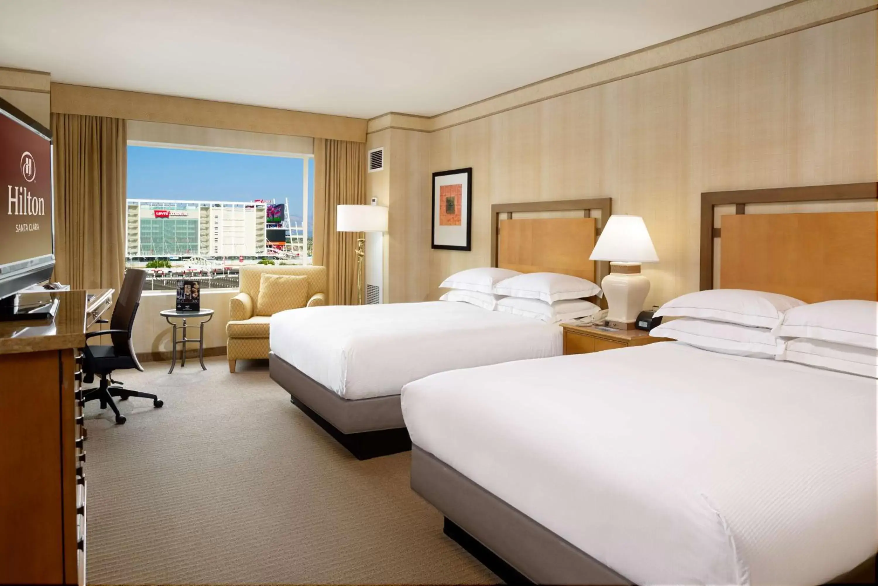 Two Double Beds with Stadium View in Hilton Santa Clara Two Double Beds with Stadium View in Hilton Santa Clara