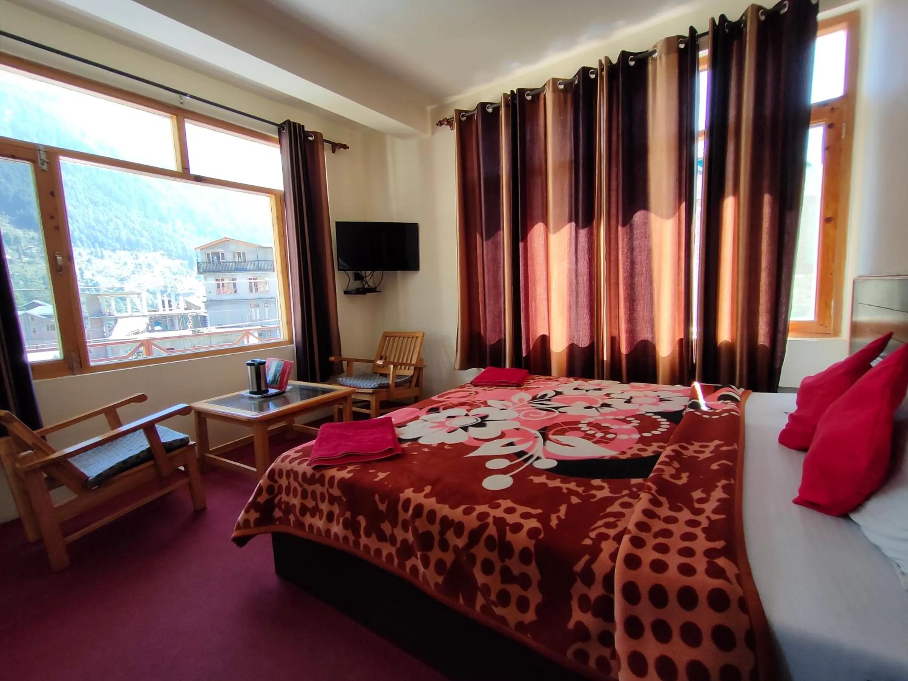 Mountain view, Bed in The Destination Manali