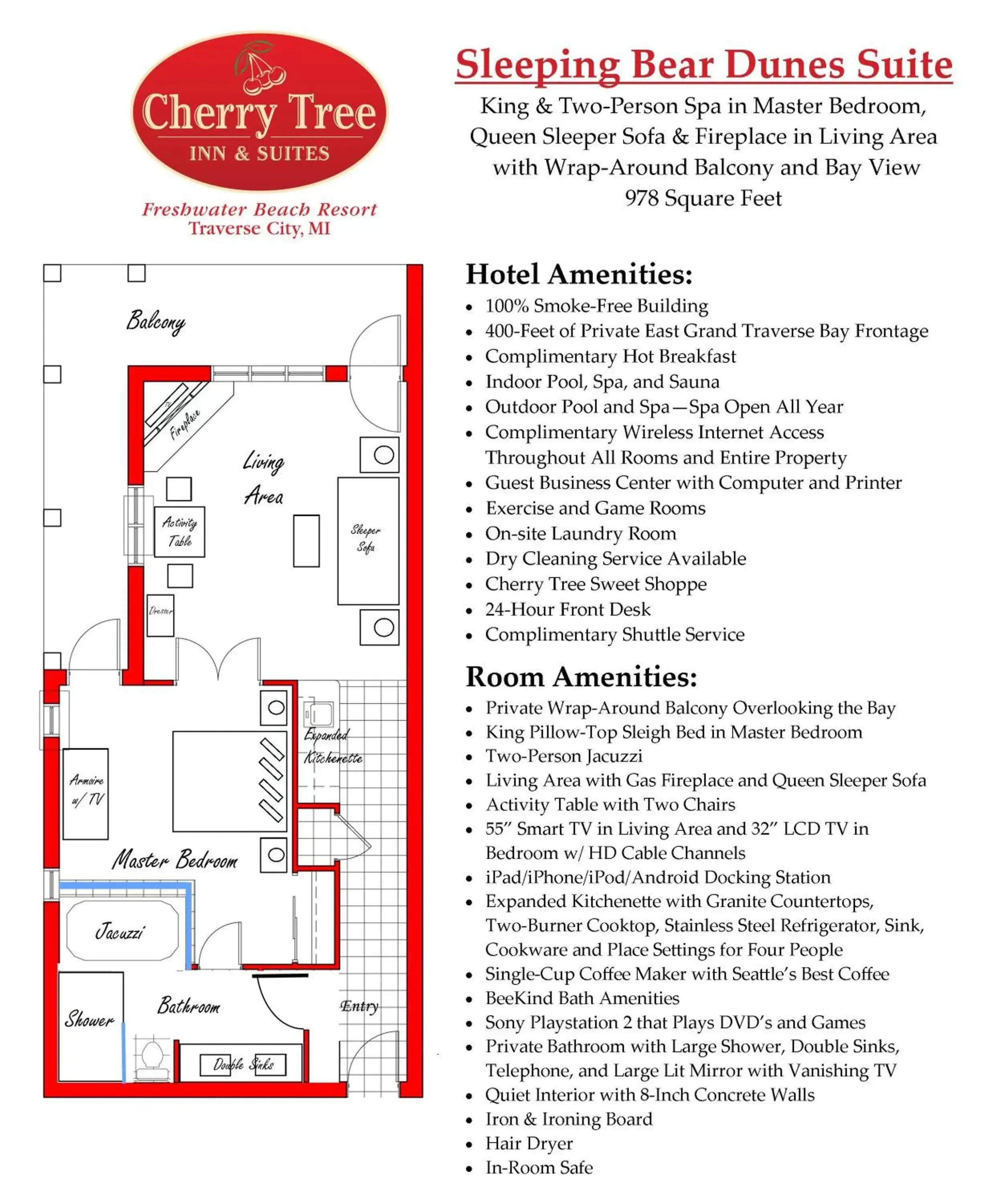 Photo of the whole room, Floor Plan in Cherry Tree Inn & Suites