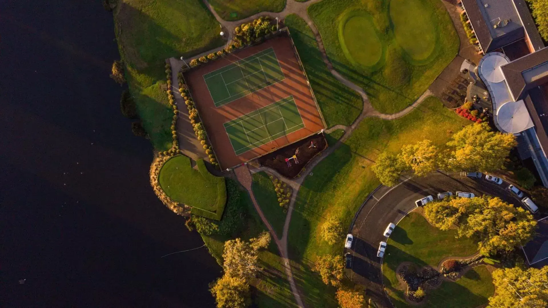 Tennis court, Bird's-eye View in Country Club Tasmania