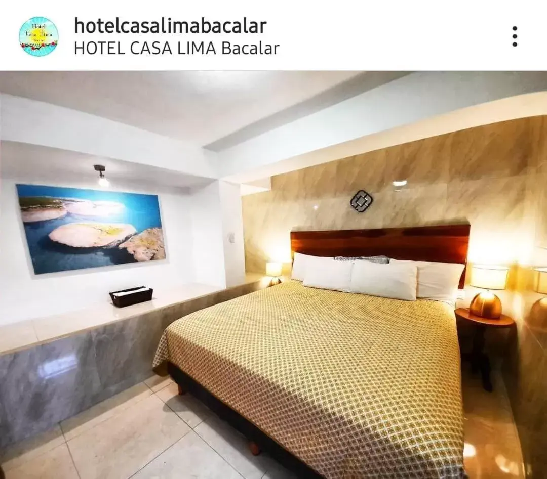 Bed in Hotel Casa Lima Bacalar
