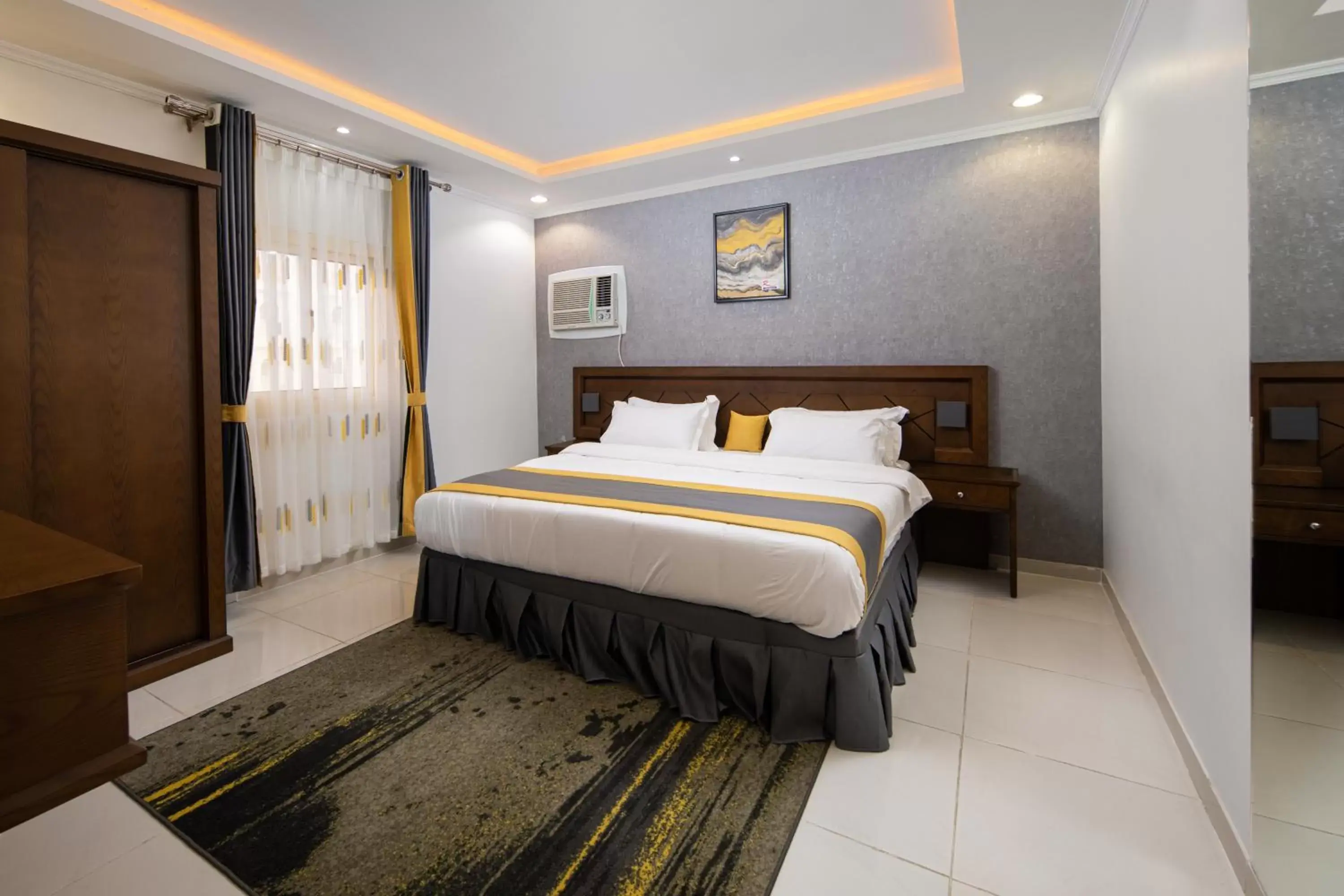 Bedroom, Bed in Mirada Purple Al Waha - Serviced Apartments Bedroom, Bed in Mirada Purple Al Waha - Serviced Apartments