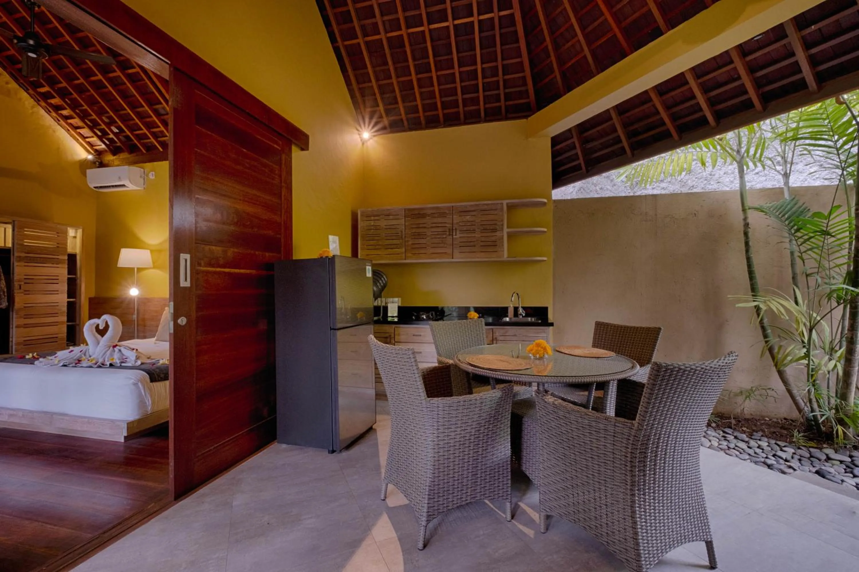 Patio, Bed in Samkhya Villas - Free 1x Floating Breakfast or Minibar