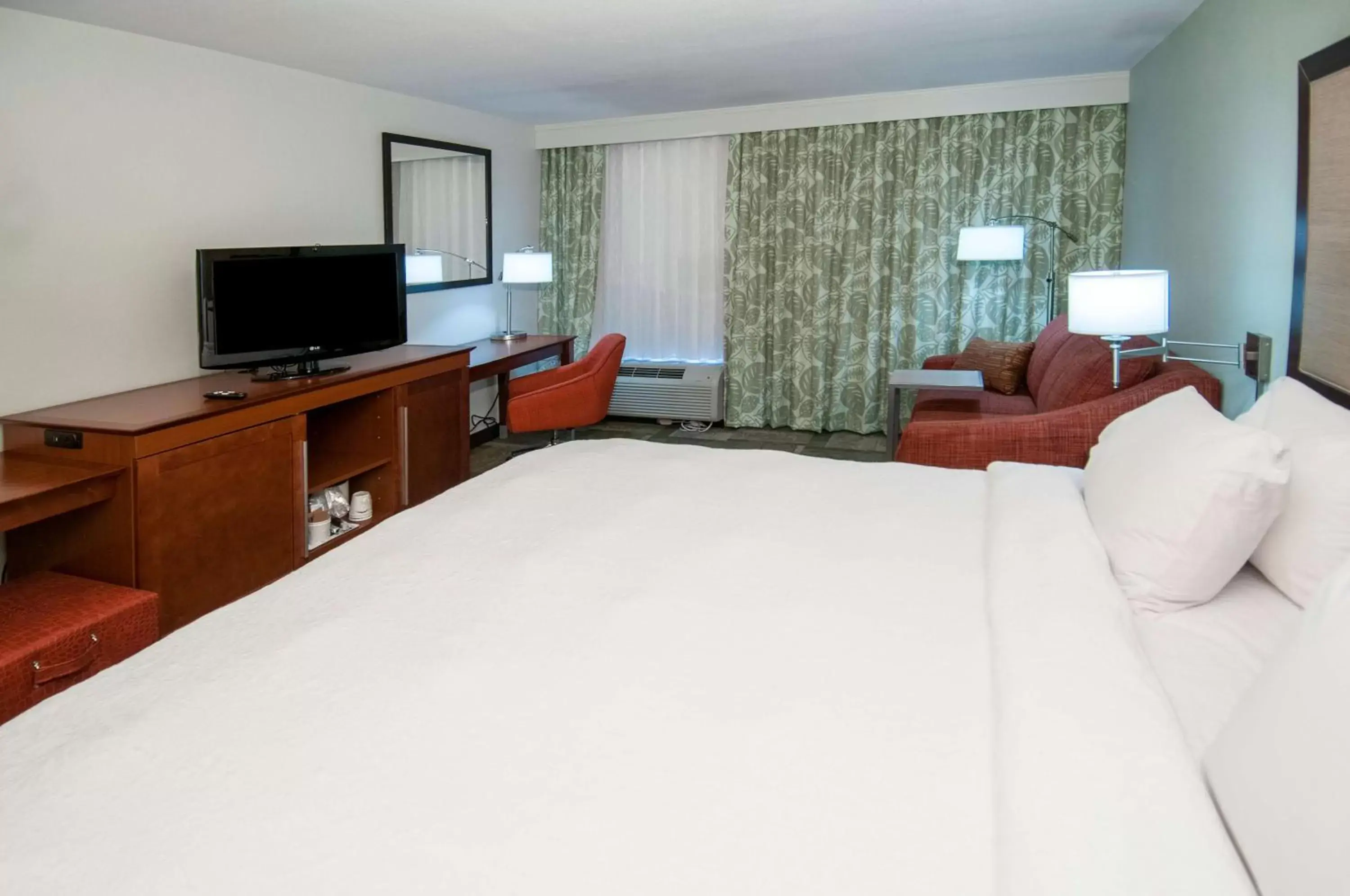 Bed, TV/Entertainment Center in Hampton Inn Lafayette Louisiana