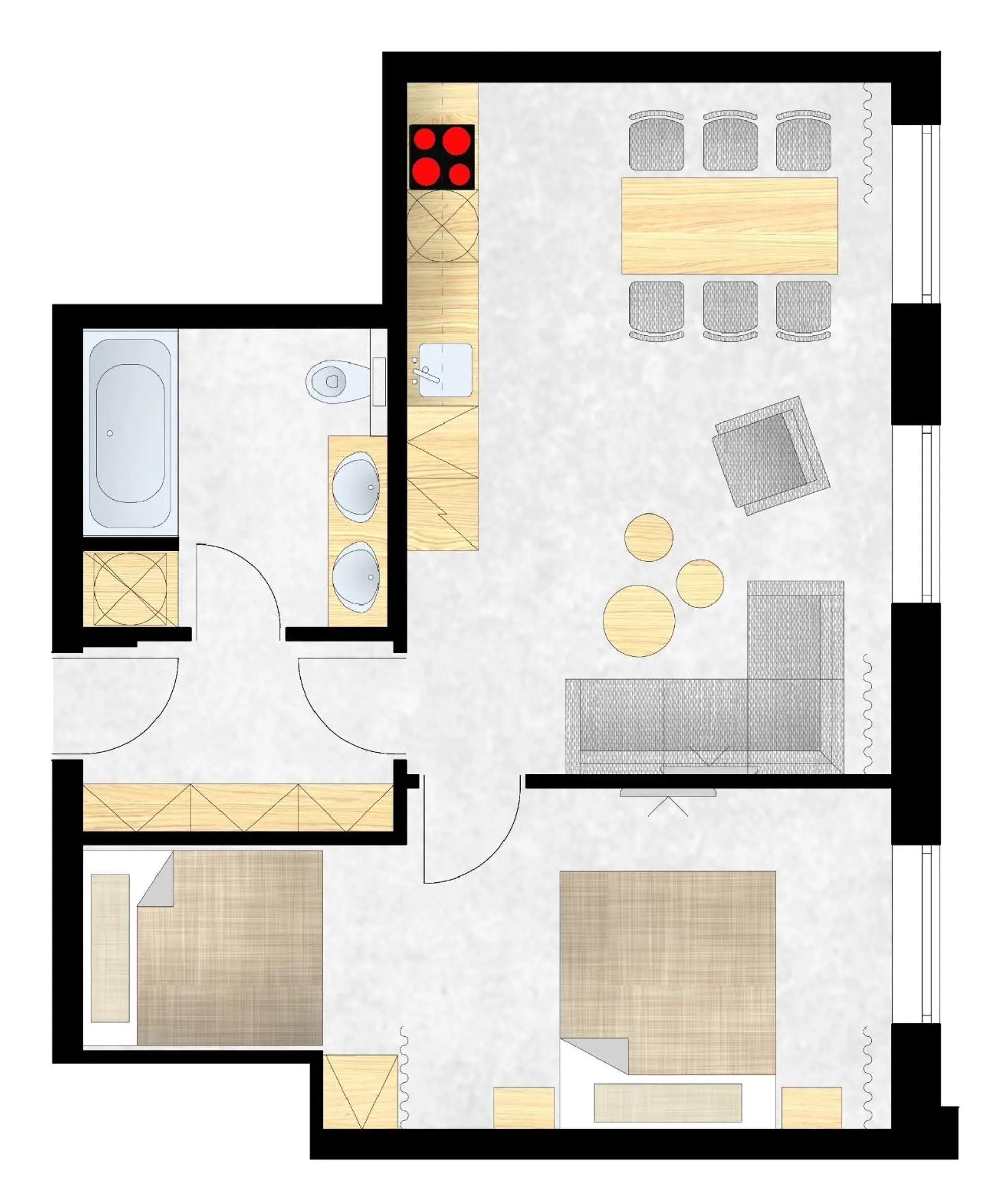 Photo of the whole room, Floor Plan in Residence Trafick