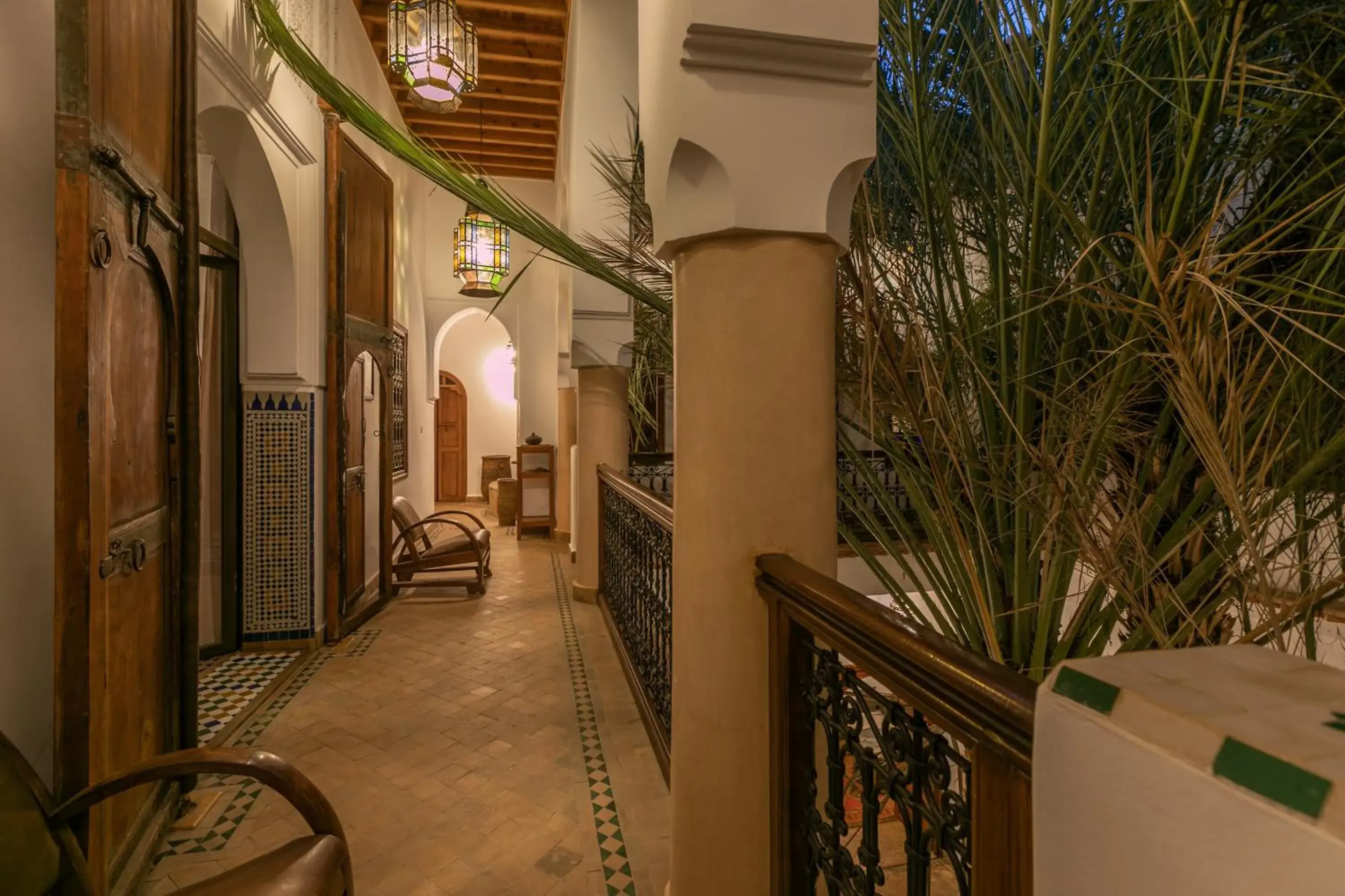 View (from property/room), Balcony/Terrace in Riad Les Trois Palmiers El Bacha