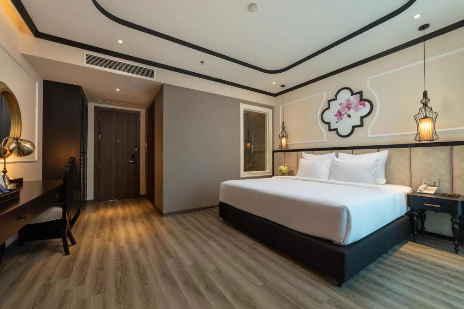 Bed in FTE Ba Dinh Hotel