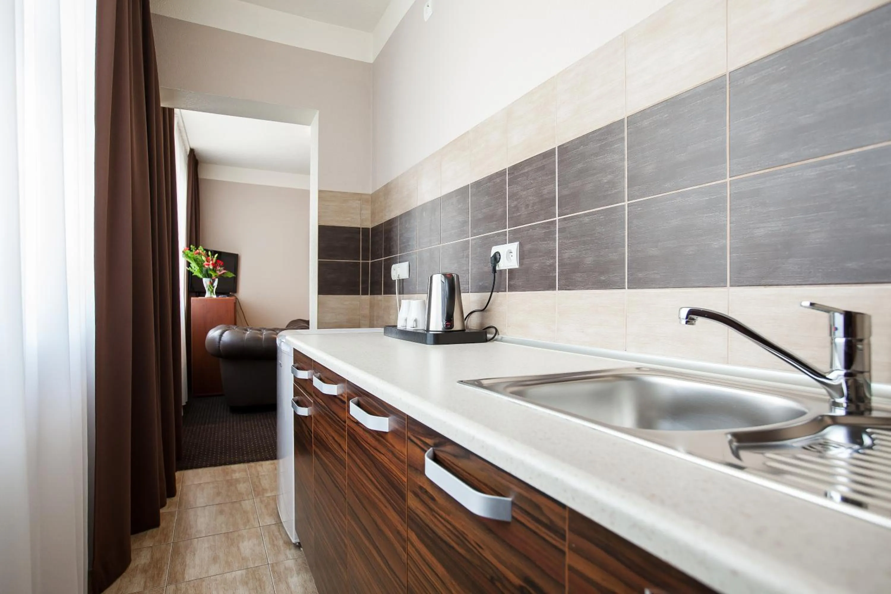 Kitchen or kitchenette in Hotel Diament Spodek