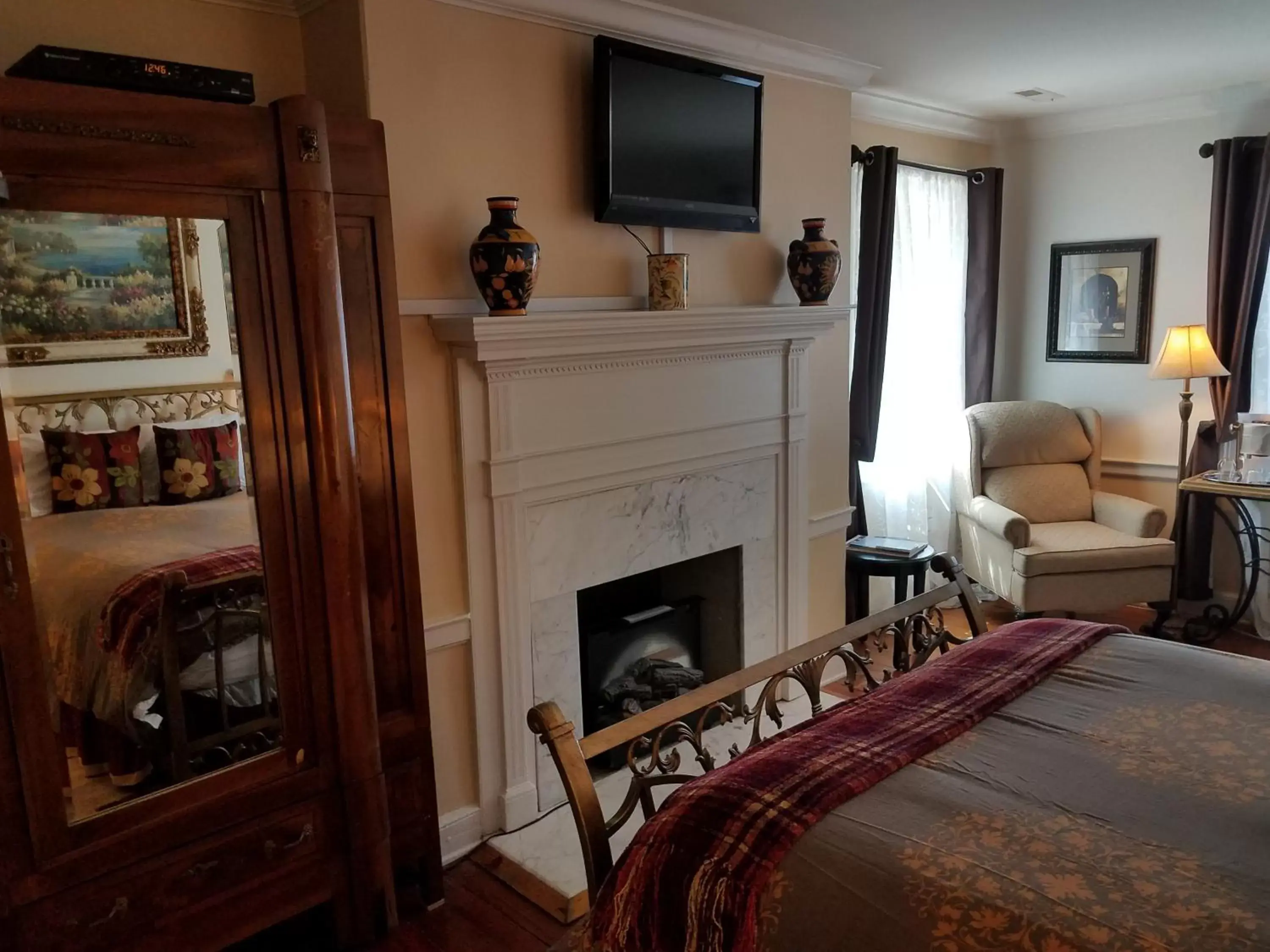 Decorative detail, TV/Entertainment Center in Old Brick Inn