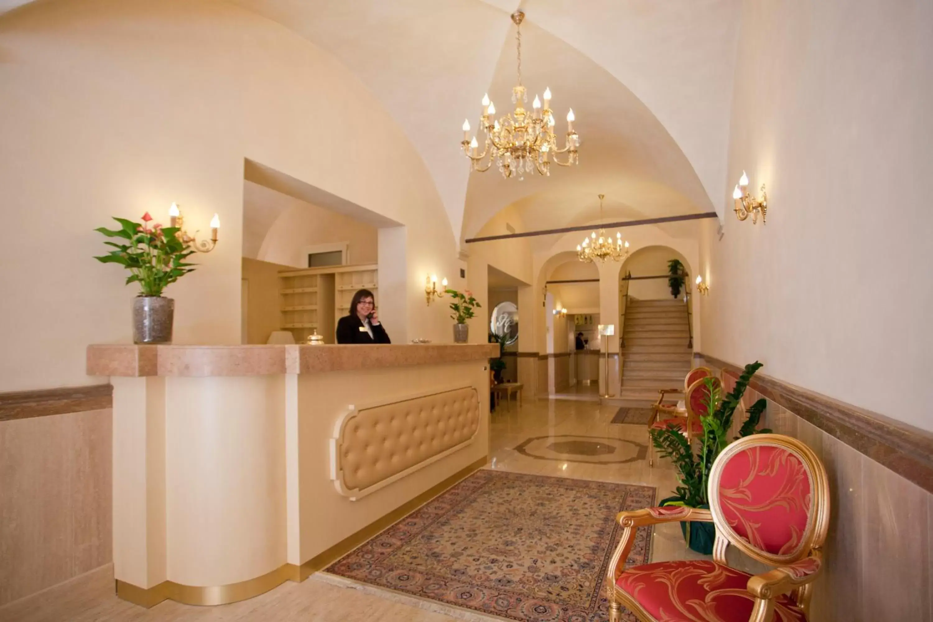 Lobby or reception in Hotel Cavour