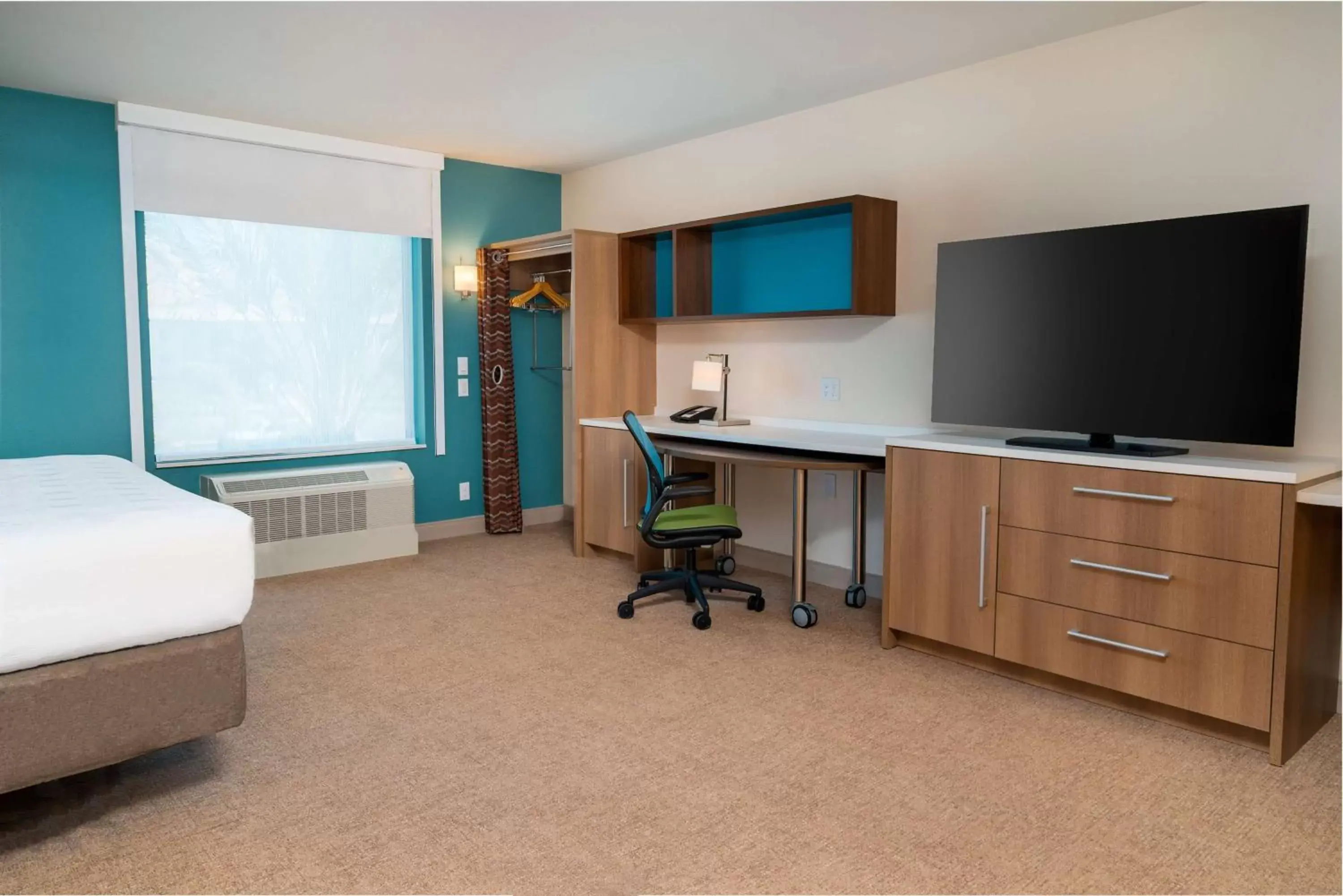 Bedroom, TV/Entertainment Center in Home2 Suites Corona, Ca