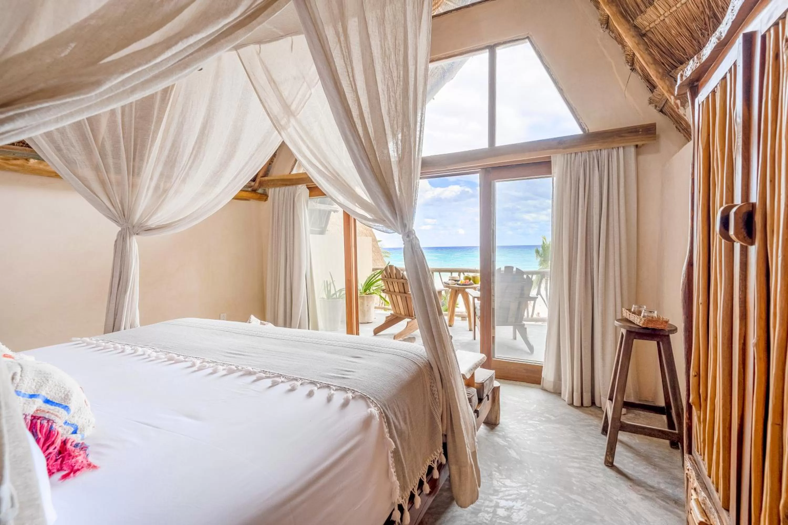 Bed in Ahau Tulum - Beachfront Hotel